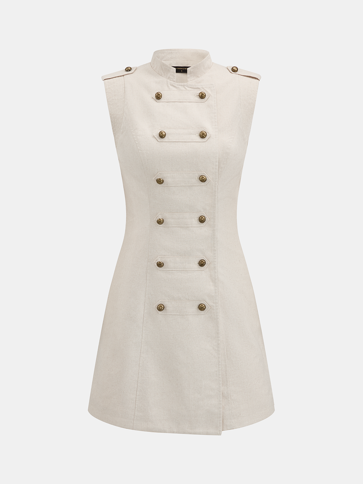 Napoleon Style Cotton Linen Mini Dress