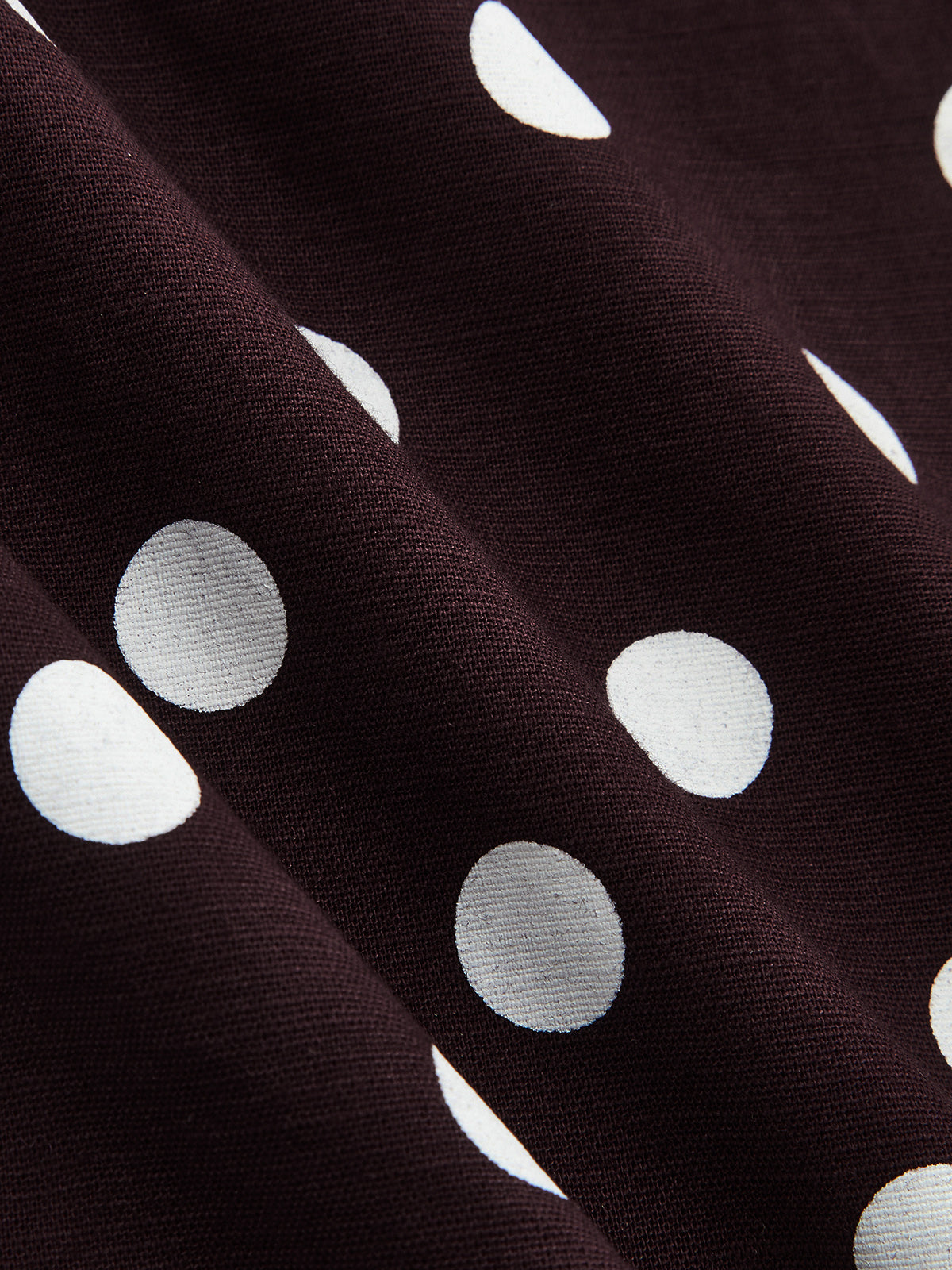 Polka Dot Halter Belted Cotton Linen Midi Dress