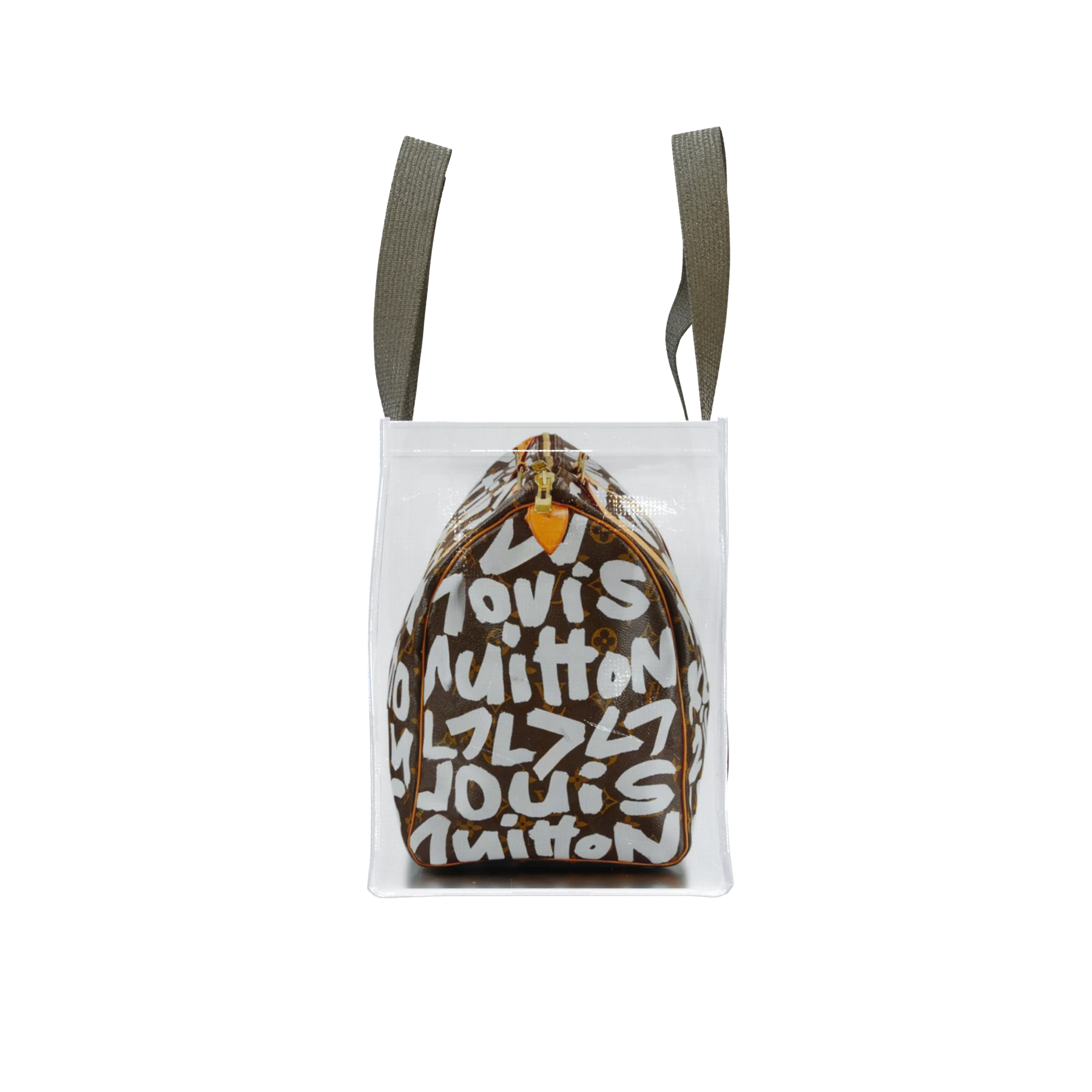 Tita Elvie Duffle Grocery Bag, Brown Canvas, Large