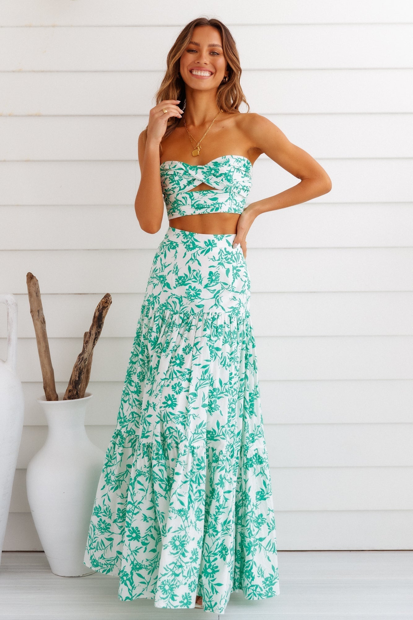 Ayla Maxi Skirt Green