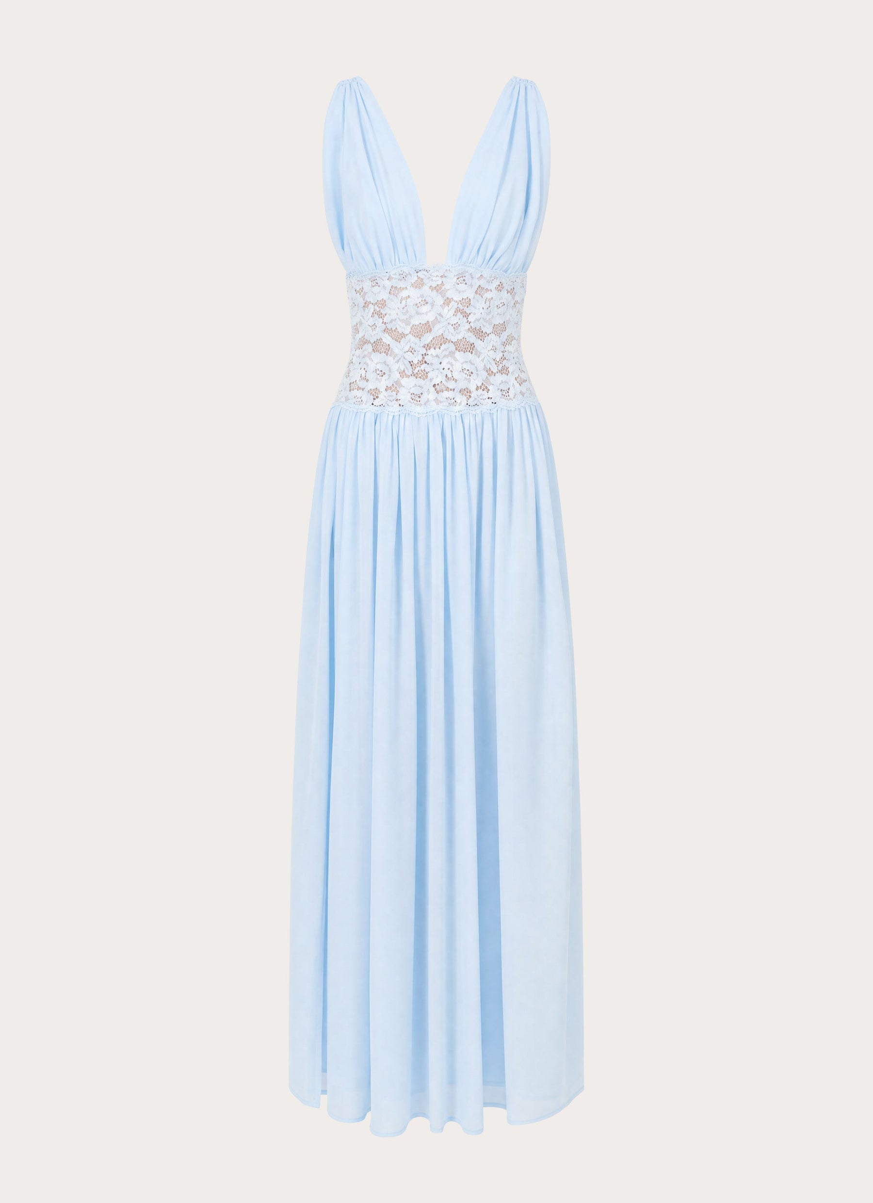 Berdine Lace Maxi Dress - Blue
