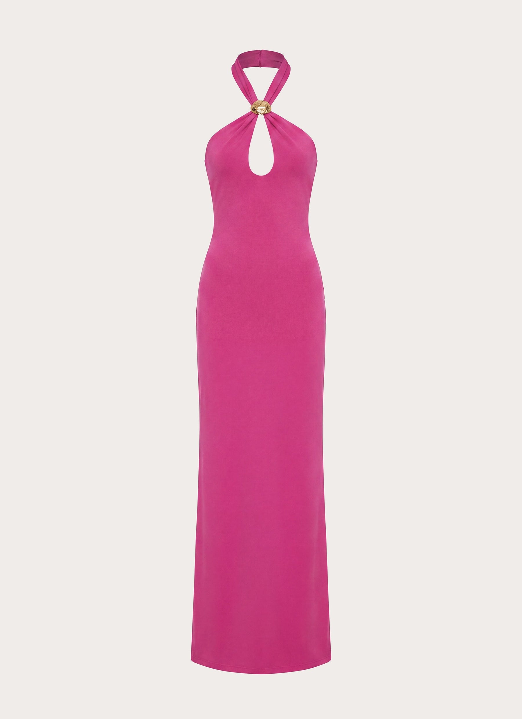 Caelina Halter Maxi Dress - Mulberry Pink