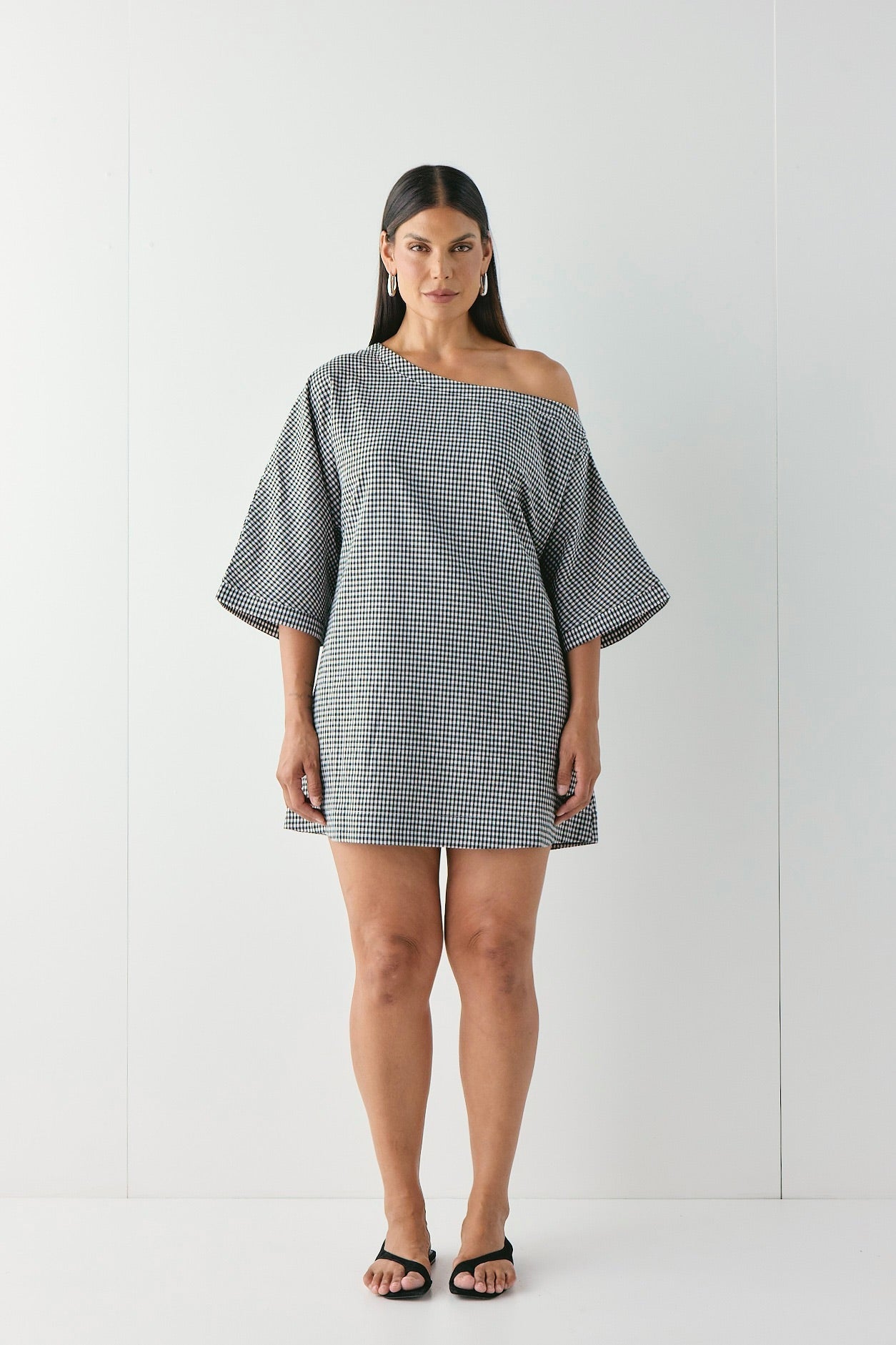 Mara Mini Dress Black Check