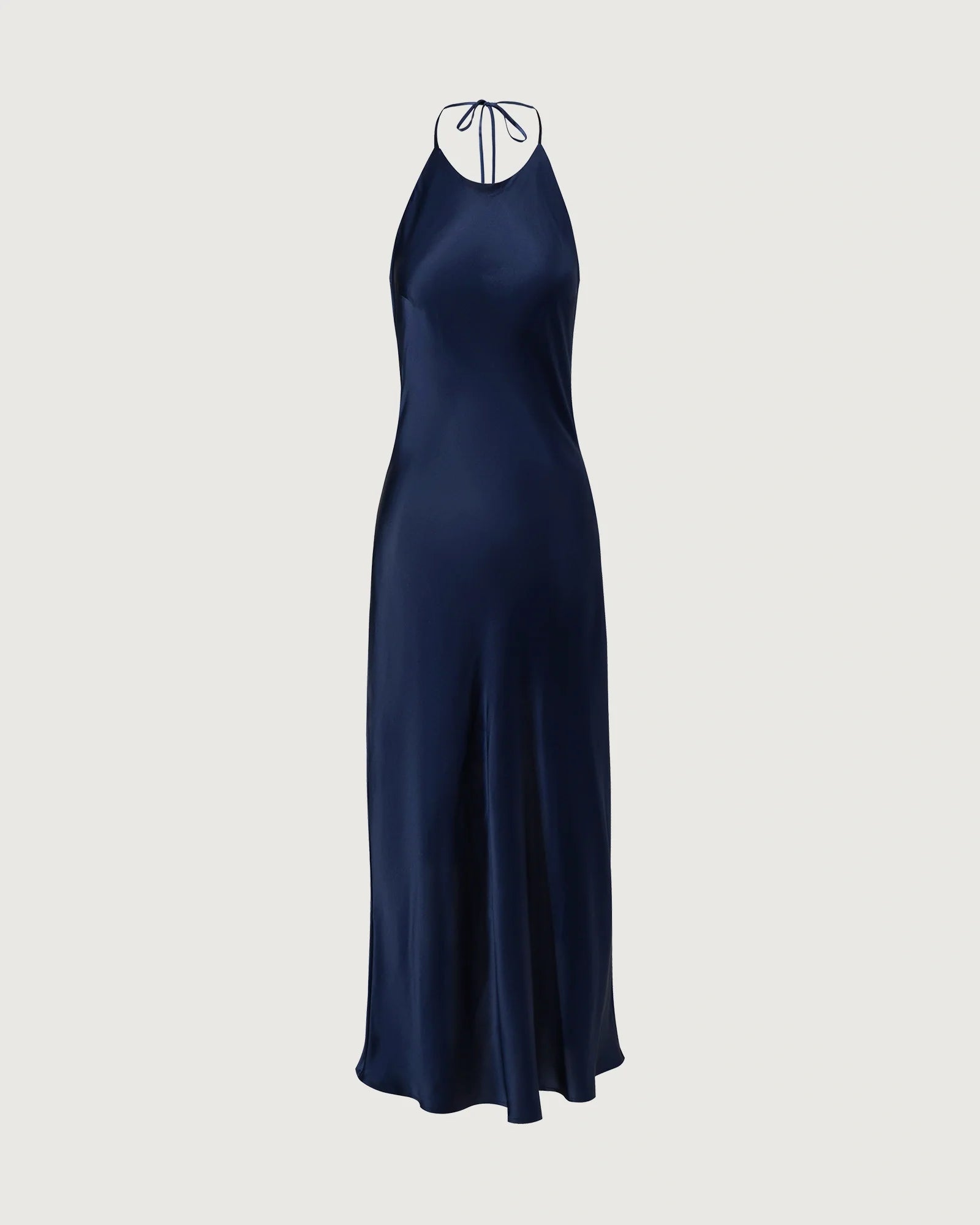 22 Momme Open Back Silk Halter Dress