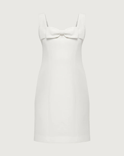 40 Momme Silk Bow Neck Mini Dress