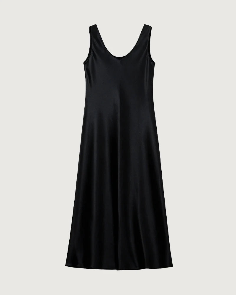 Triacetate Bias Cut Sleeveless Maxi Dress