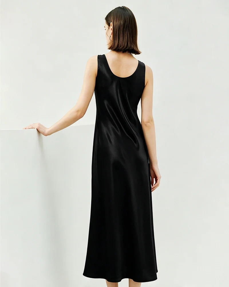 Triacetate Bias Cut Sleeveless Maxi Dress