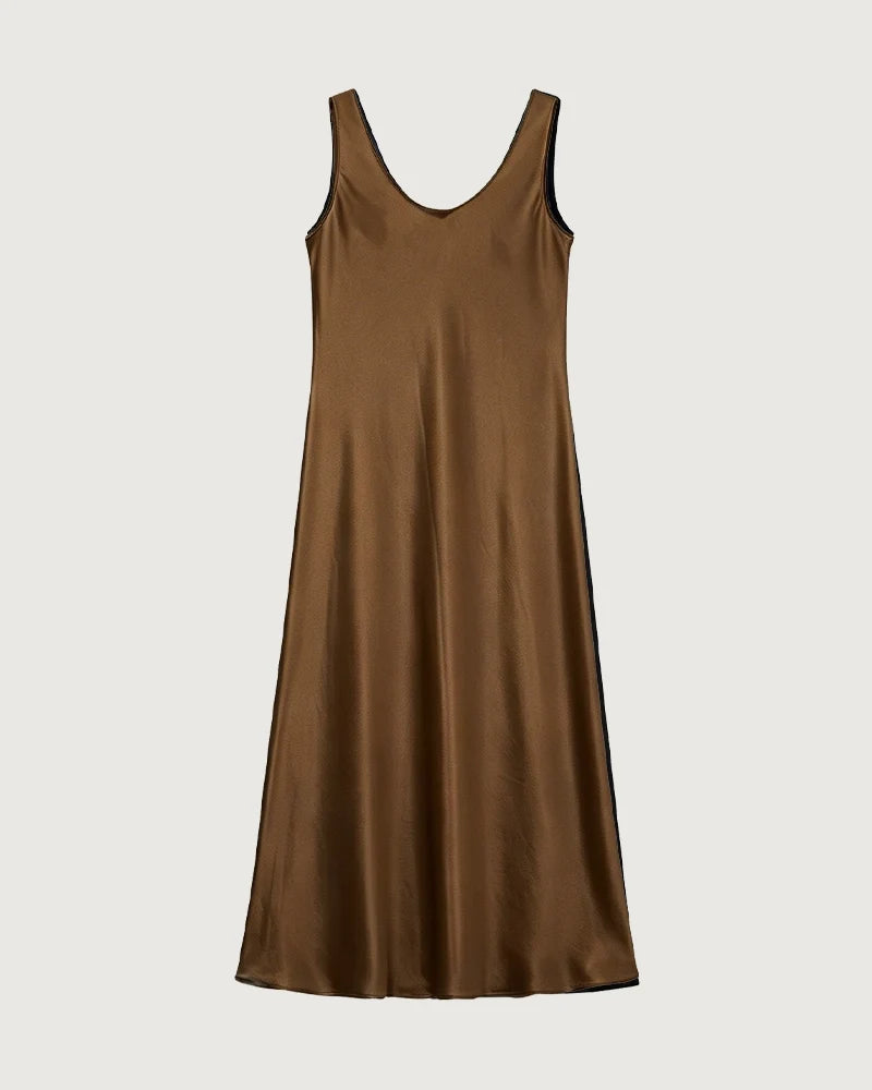 Triacetate Bias Cut Sleeveless Maxi Dress