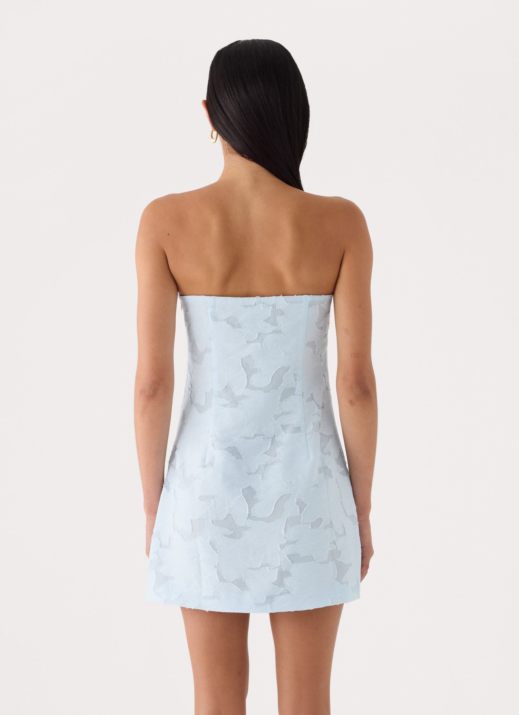 Della Lace Strapless Mini Dress - Blue