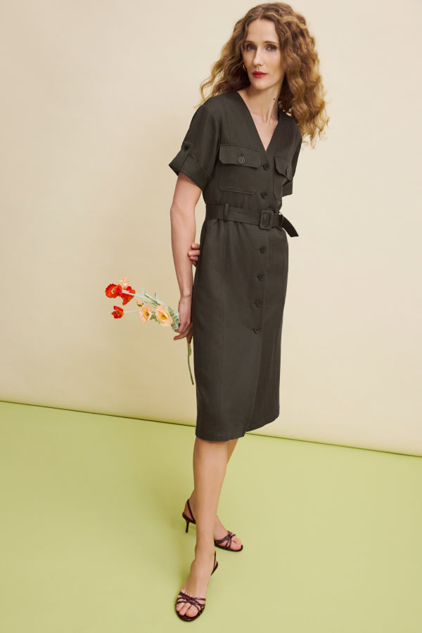 Artemis Safari Dress - Everyday Twill :: Anchor