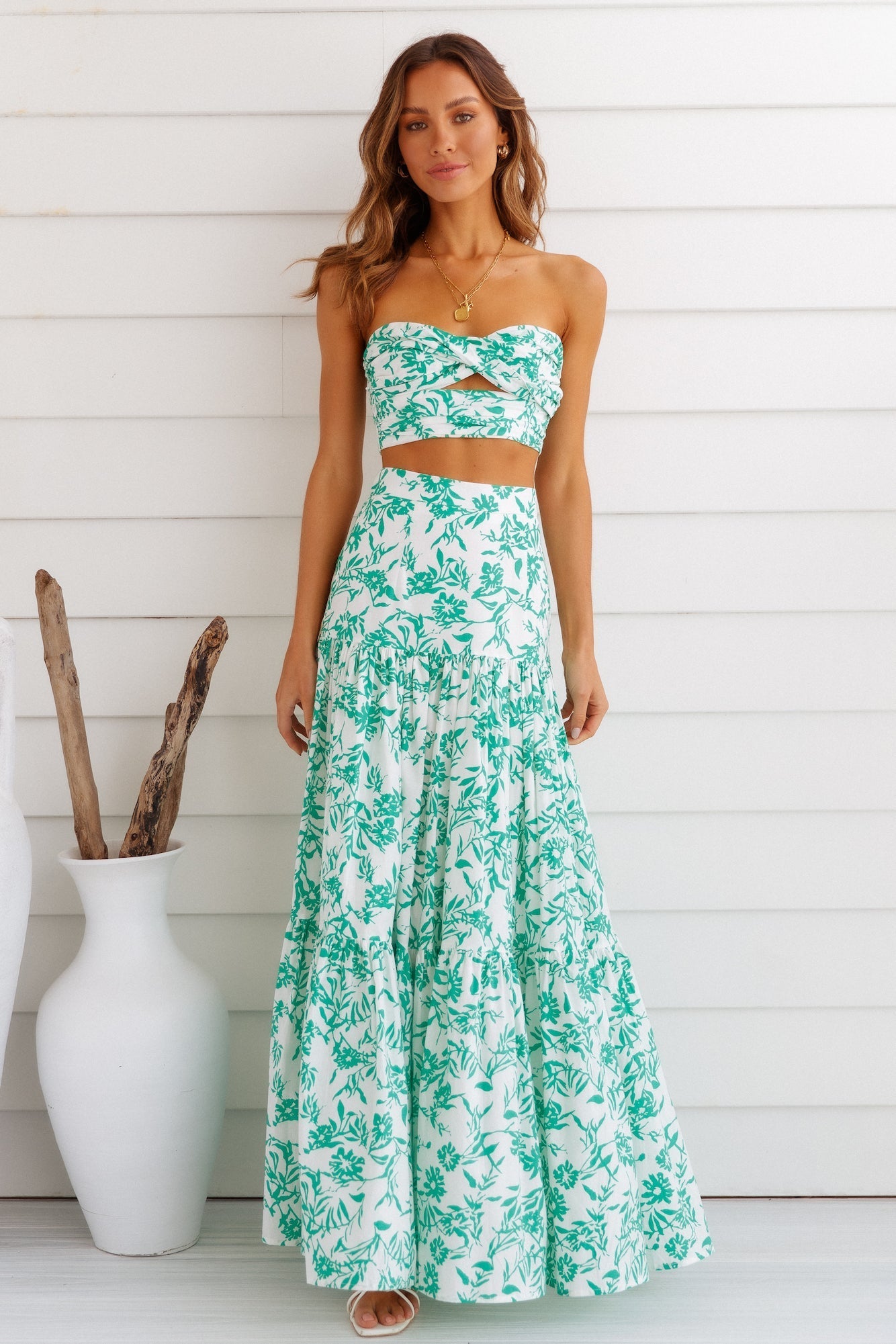 Ayla Maxi Skirt Green