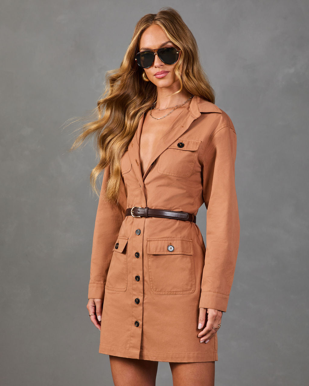 Noella Cotton Belted Mini Dress