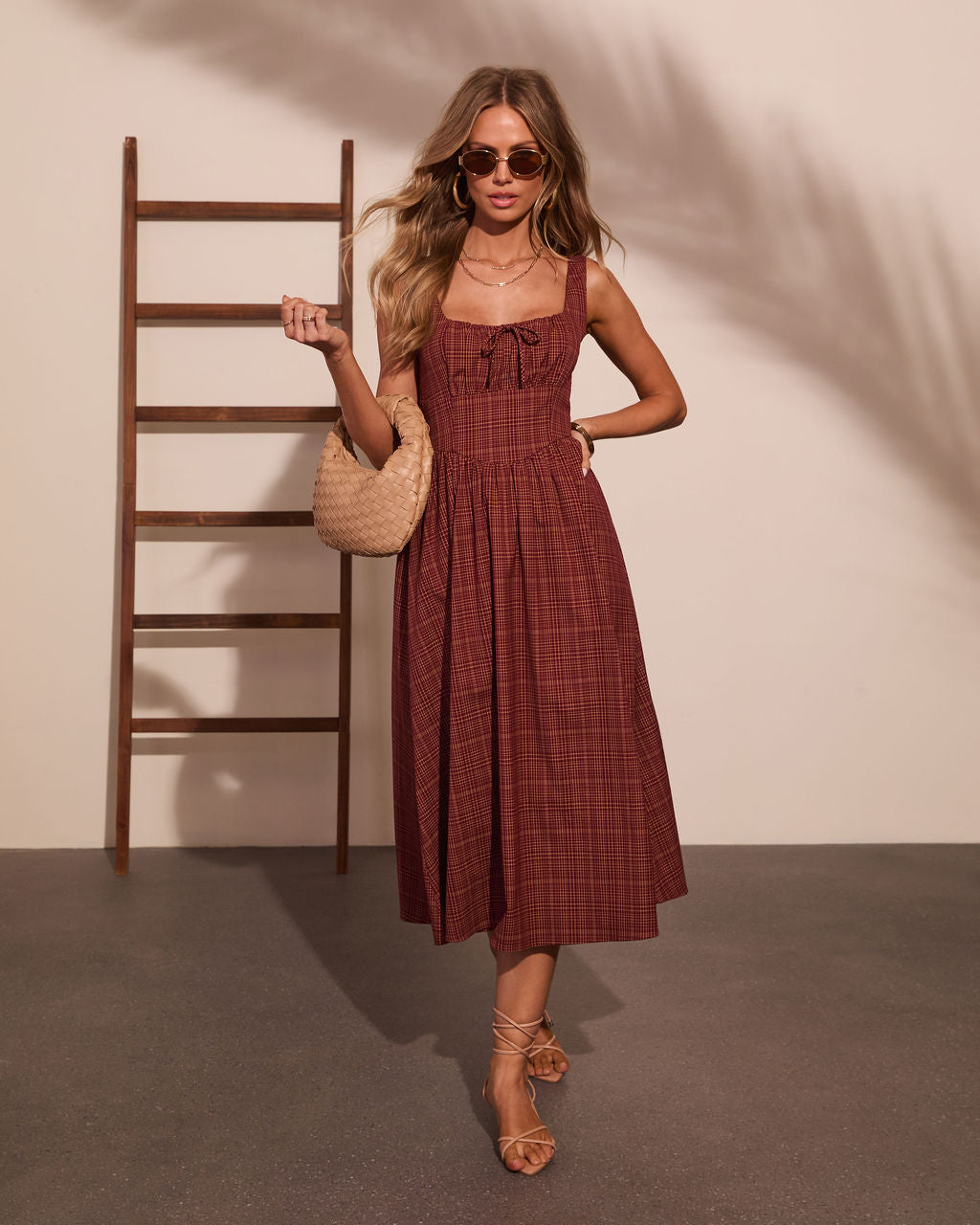 Morning Ritual Plaid Midi Dress