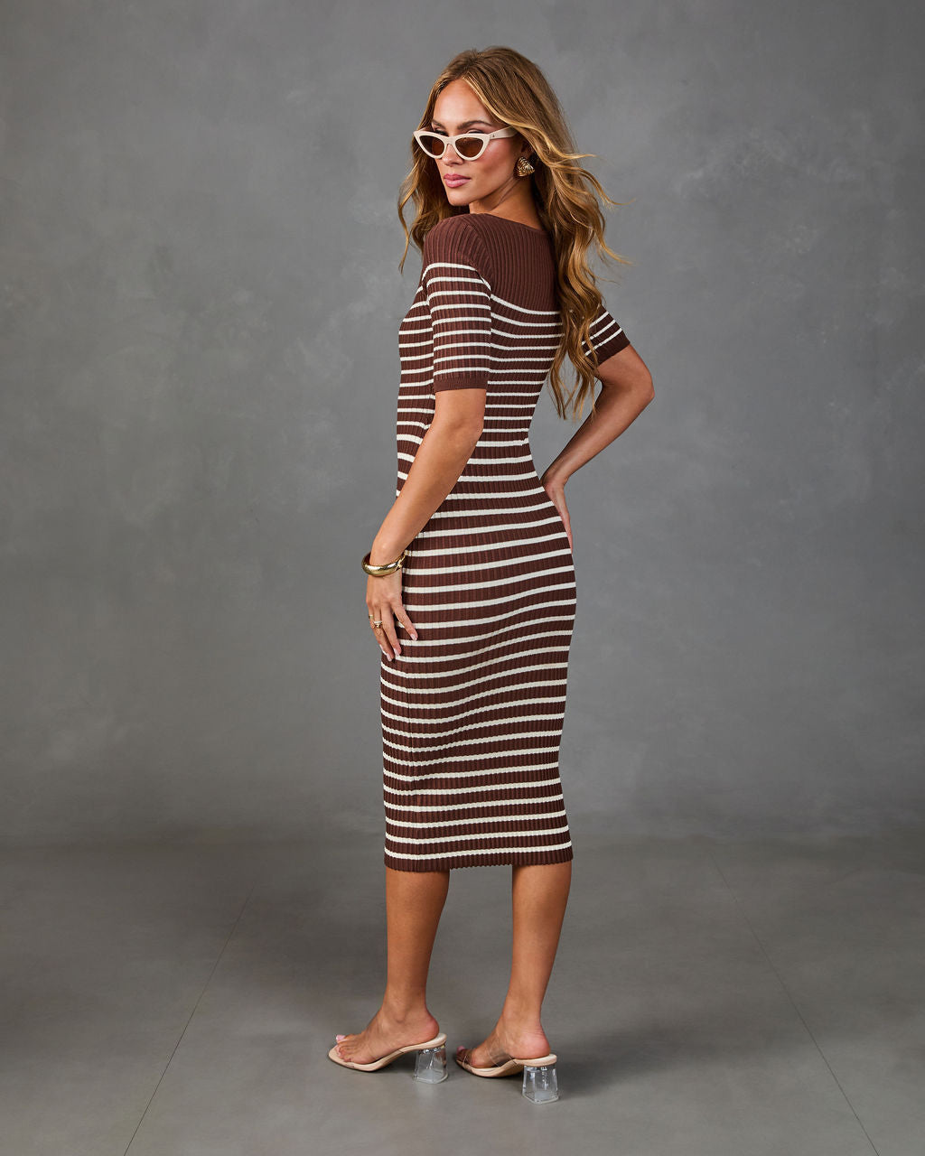 Easy Rise Striped Knit Midi Dress