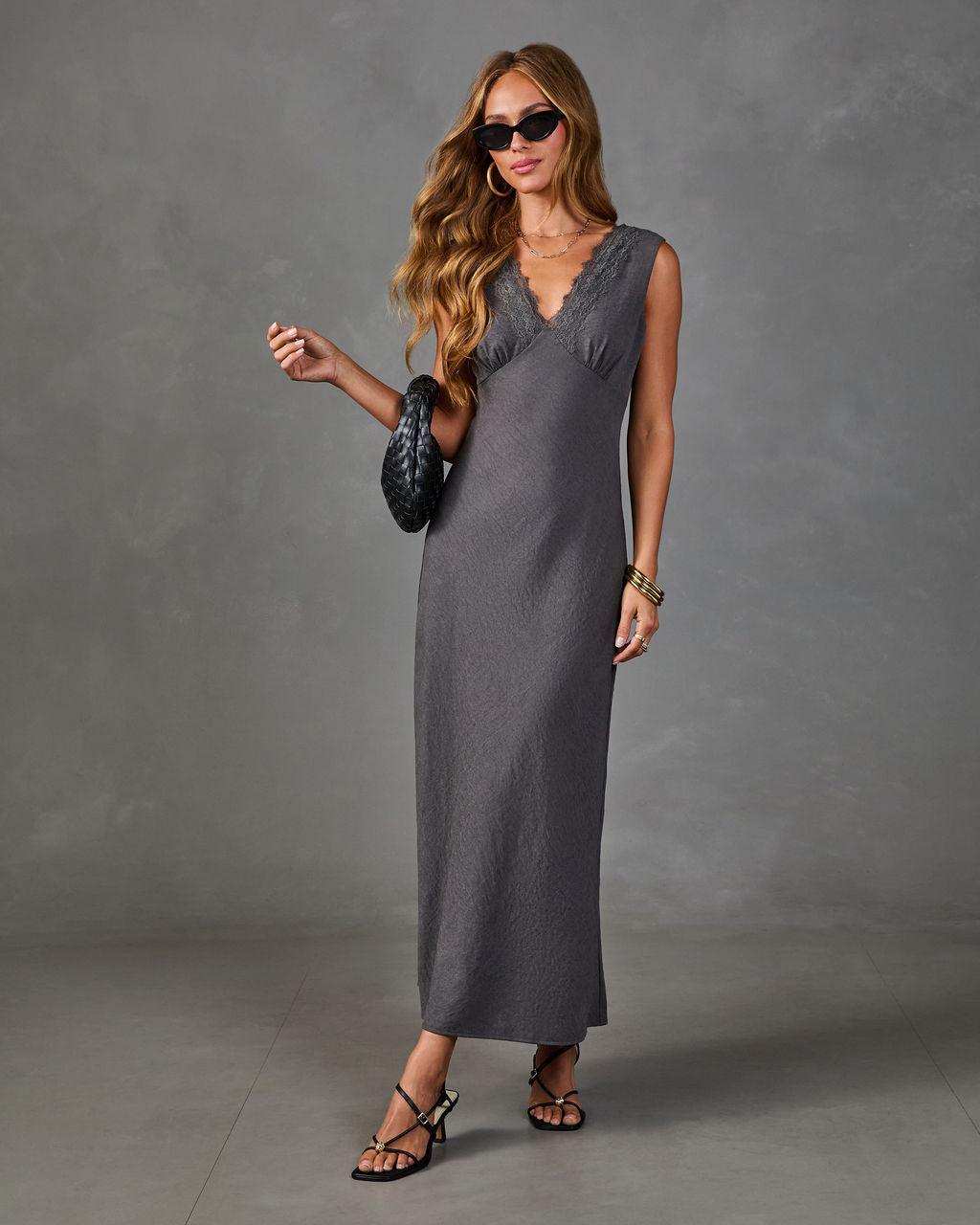 Adelina Lace Trim Maxi Dress