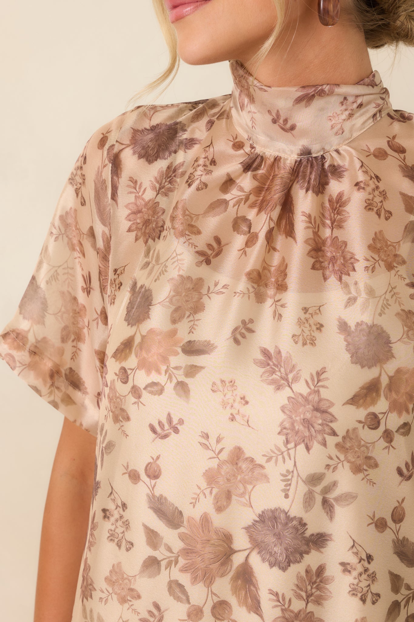 Whispered Intentions Ivory & Taupe Floral Tiered Maxi Dress