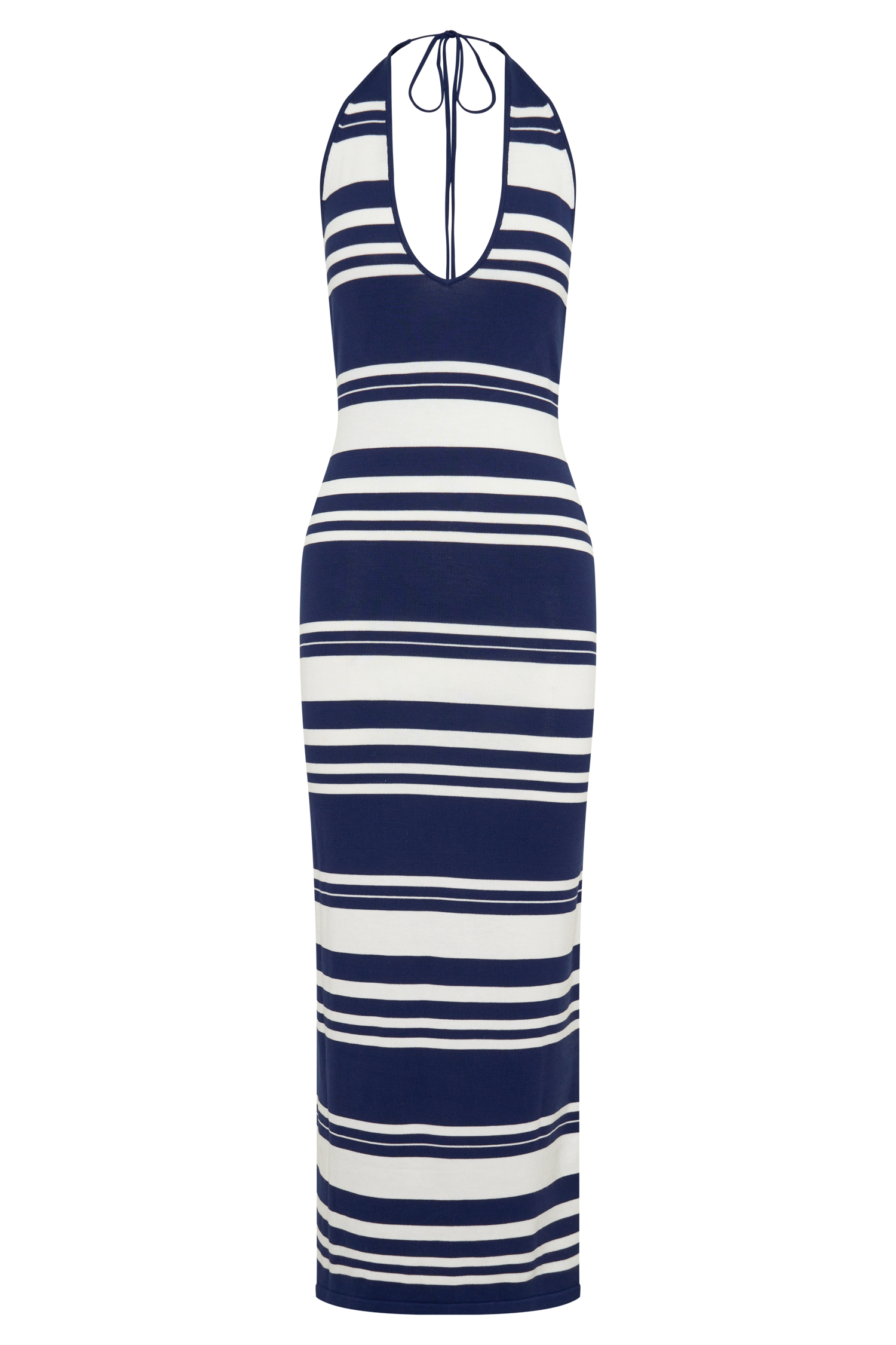 Brienne Stripe Midi Dress - Navy/Ivory