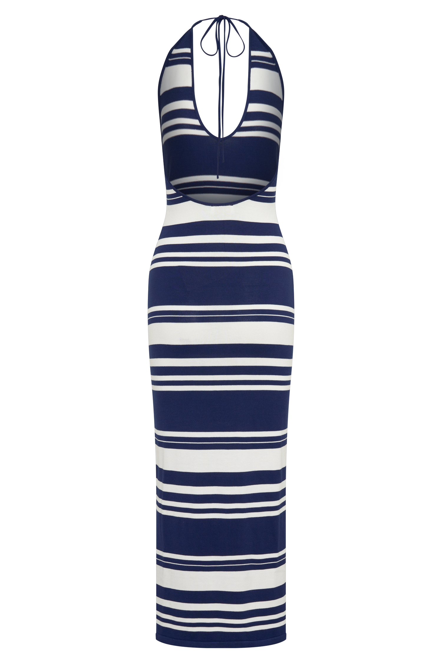 Brienne Stripe Midi Dress - Navy/Ivory