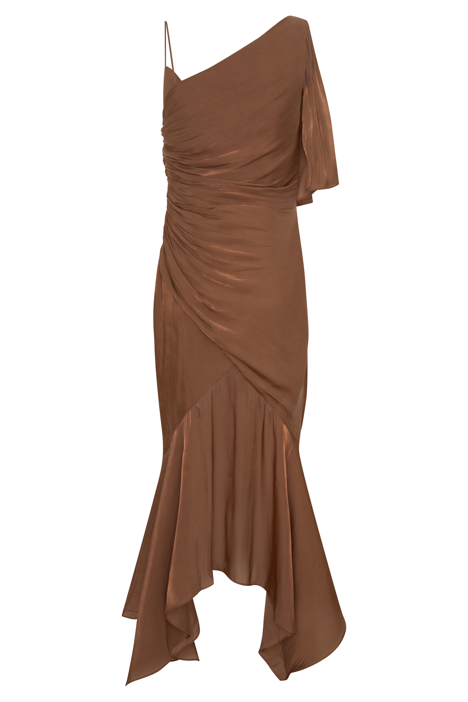 Edith Draped Maxi Dress - Cognac