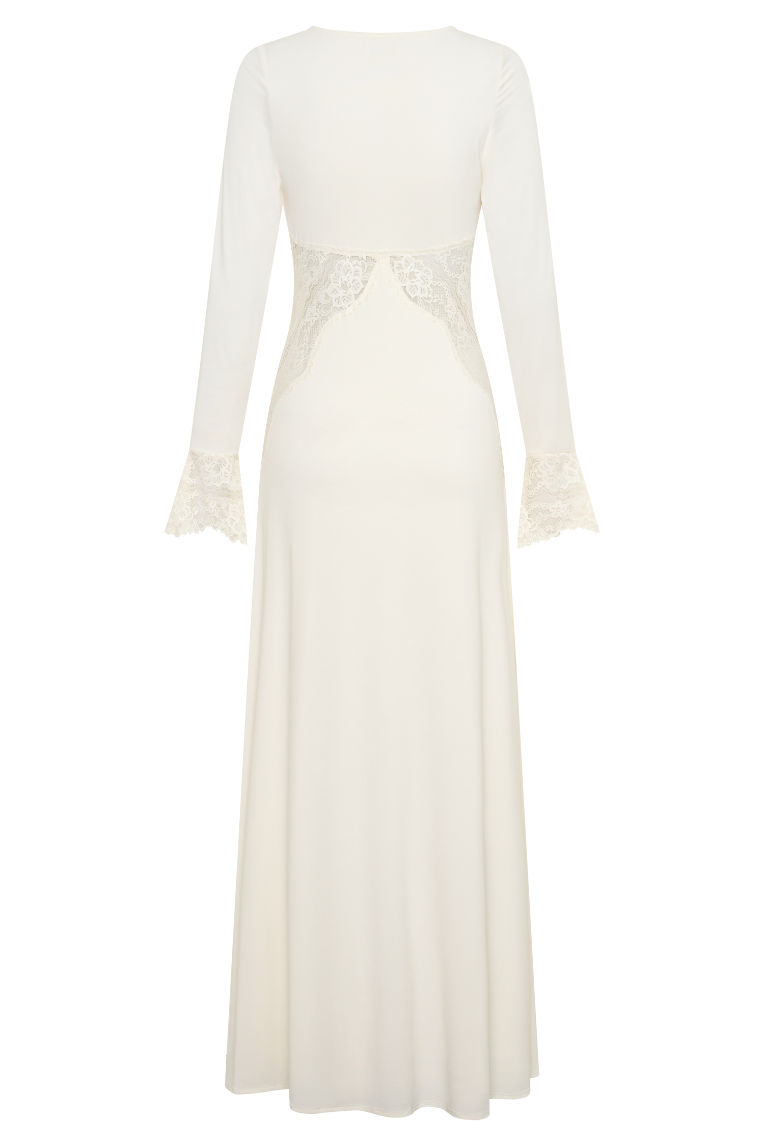 Elethea Lace Slinky Maxi Dress - Ivory