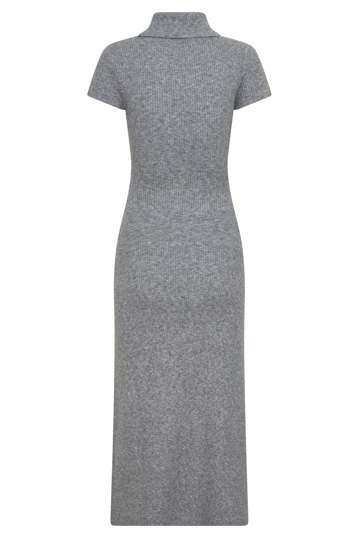 Goldie High Neck Knit Midi Dress - Grey Marle