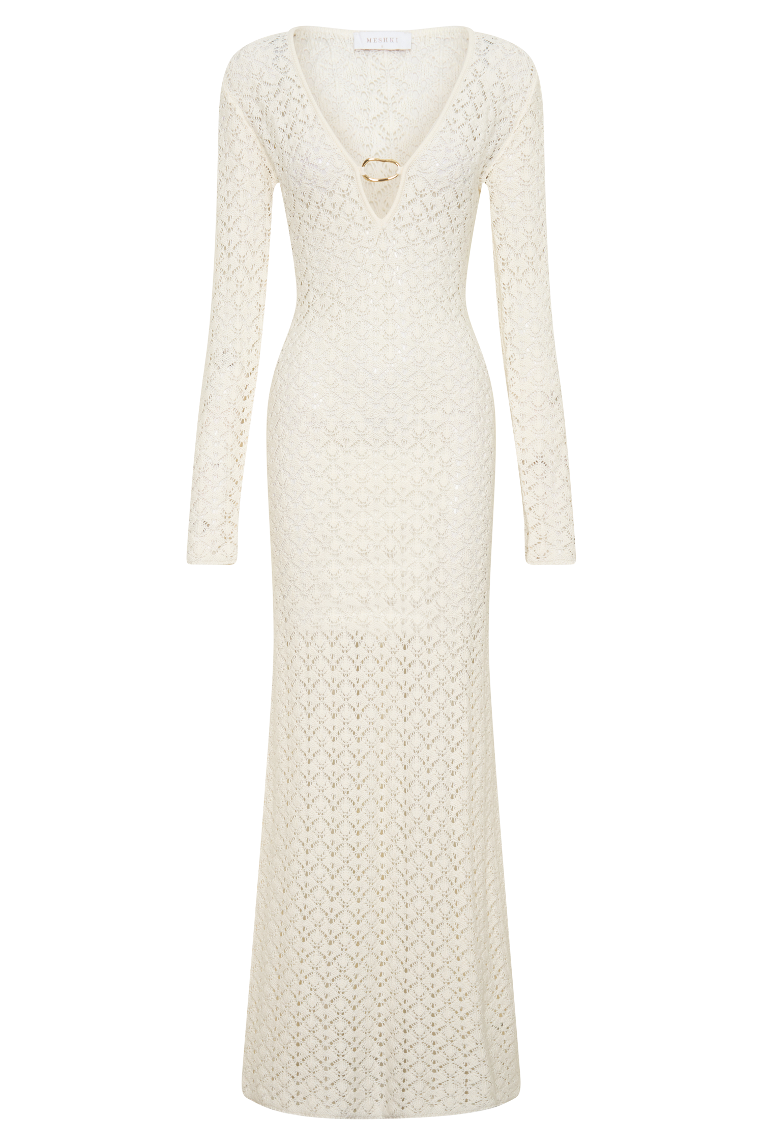 Jamaya Crochet Knit Maxi Dress - Ivory
