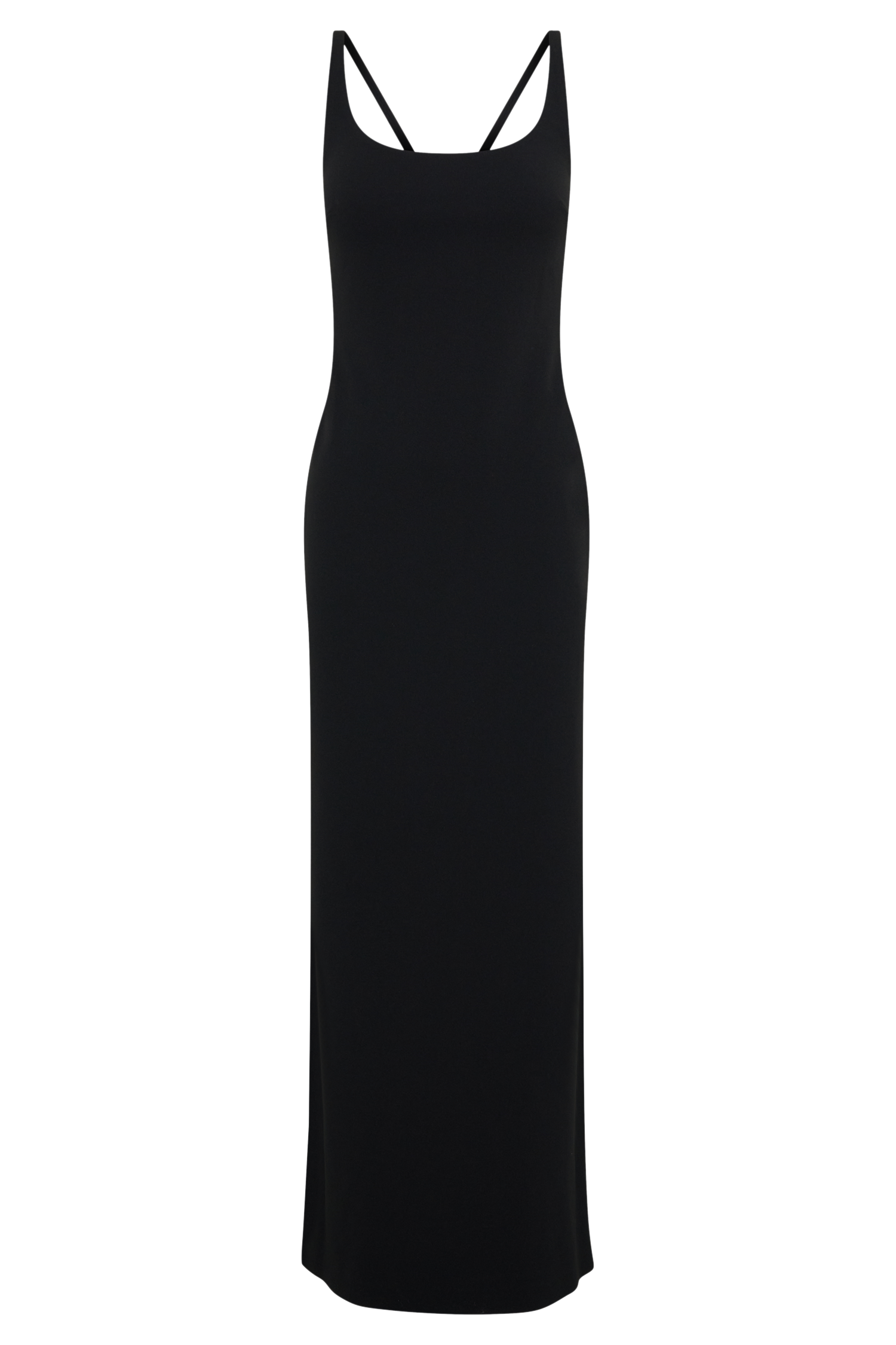 Julian Crepe Strapped Back Maxi Dress - Black