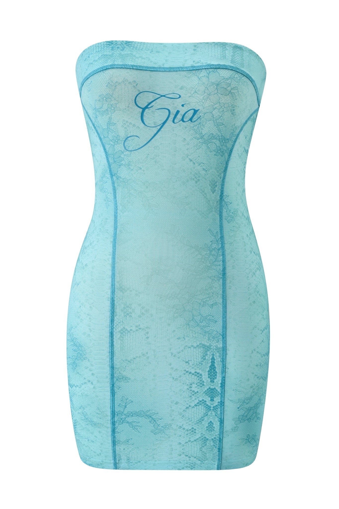 BLARE TUBE MINI DRESS - TEAL SERPENTINE