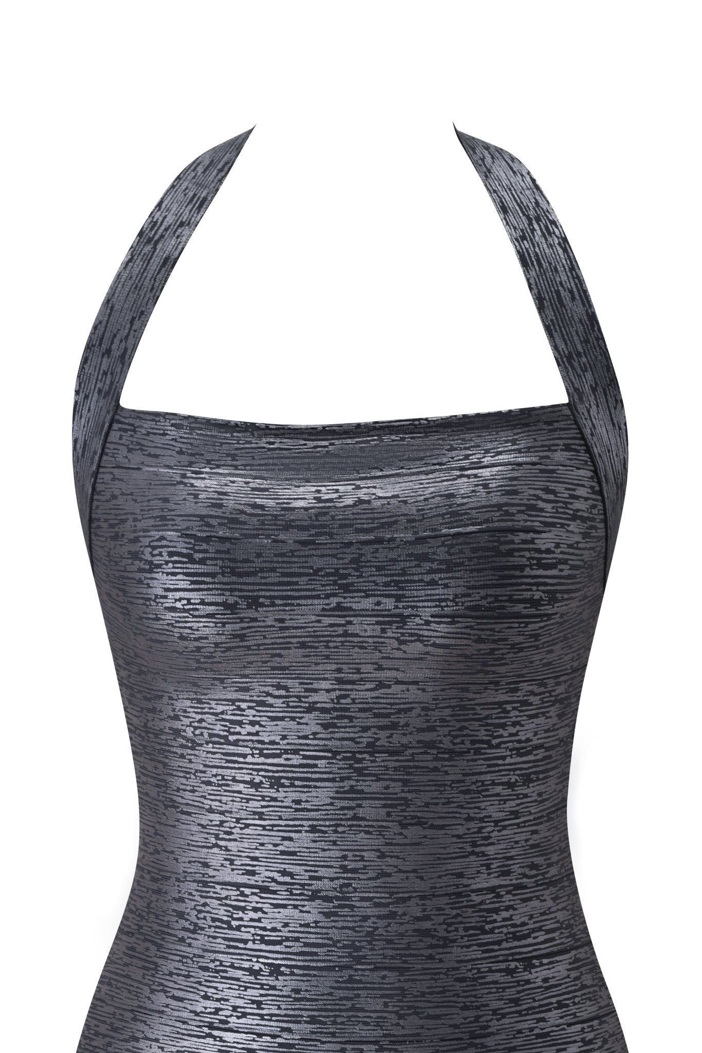 AIDEN PLATINUM BANDAGE MINI DRESS - CHARCOAL