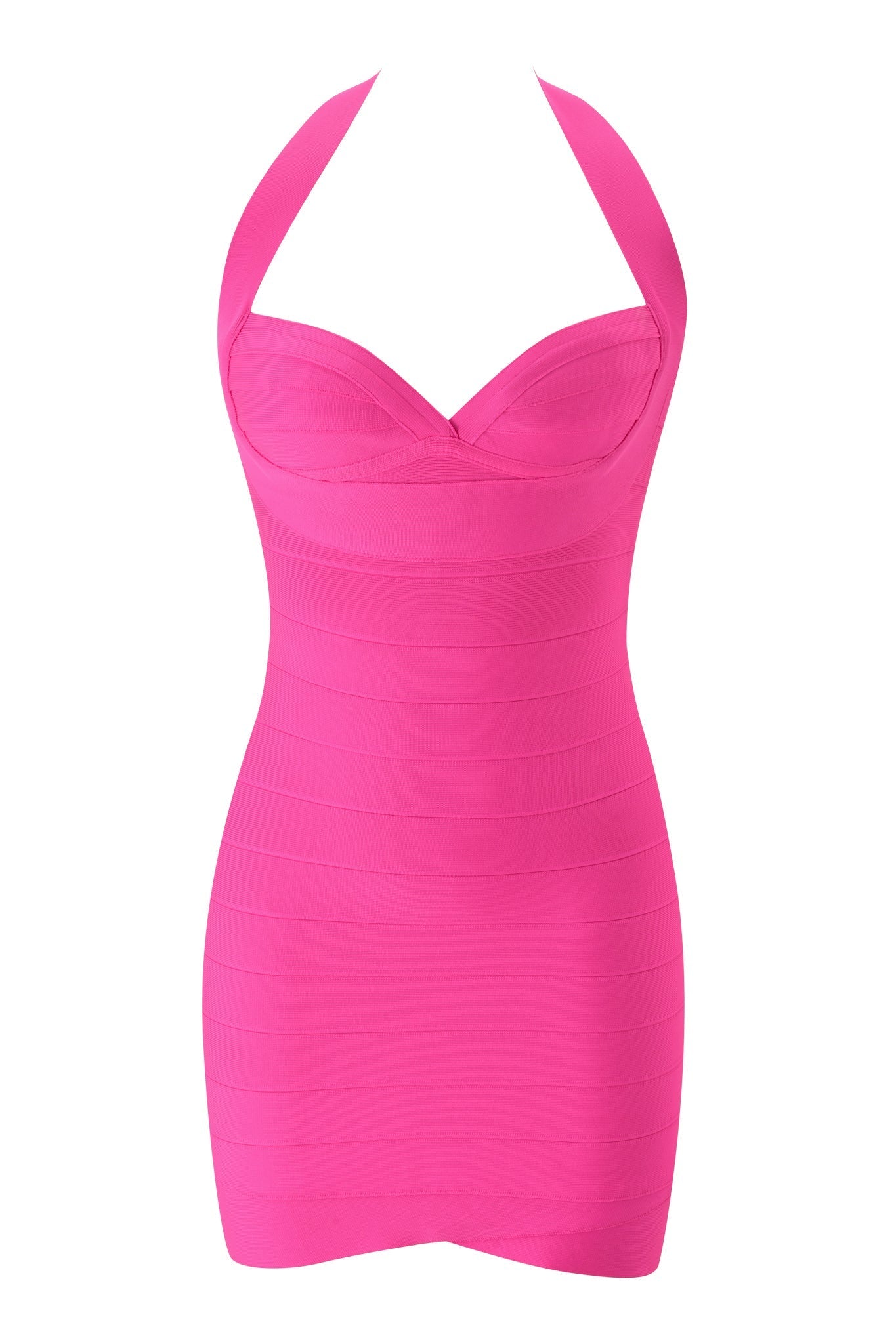 ROSELLA BANDAGE MINI DRESS - NEON PINK
