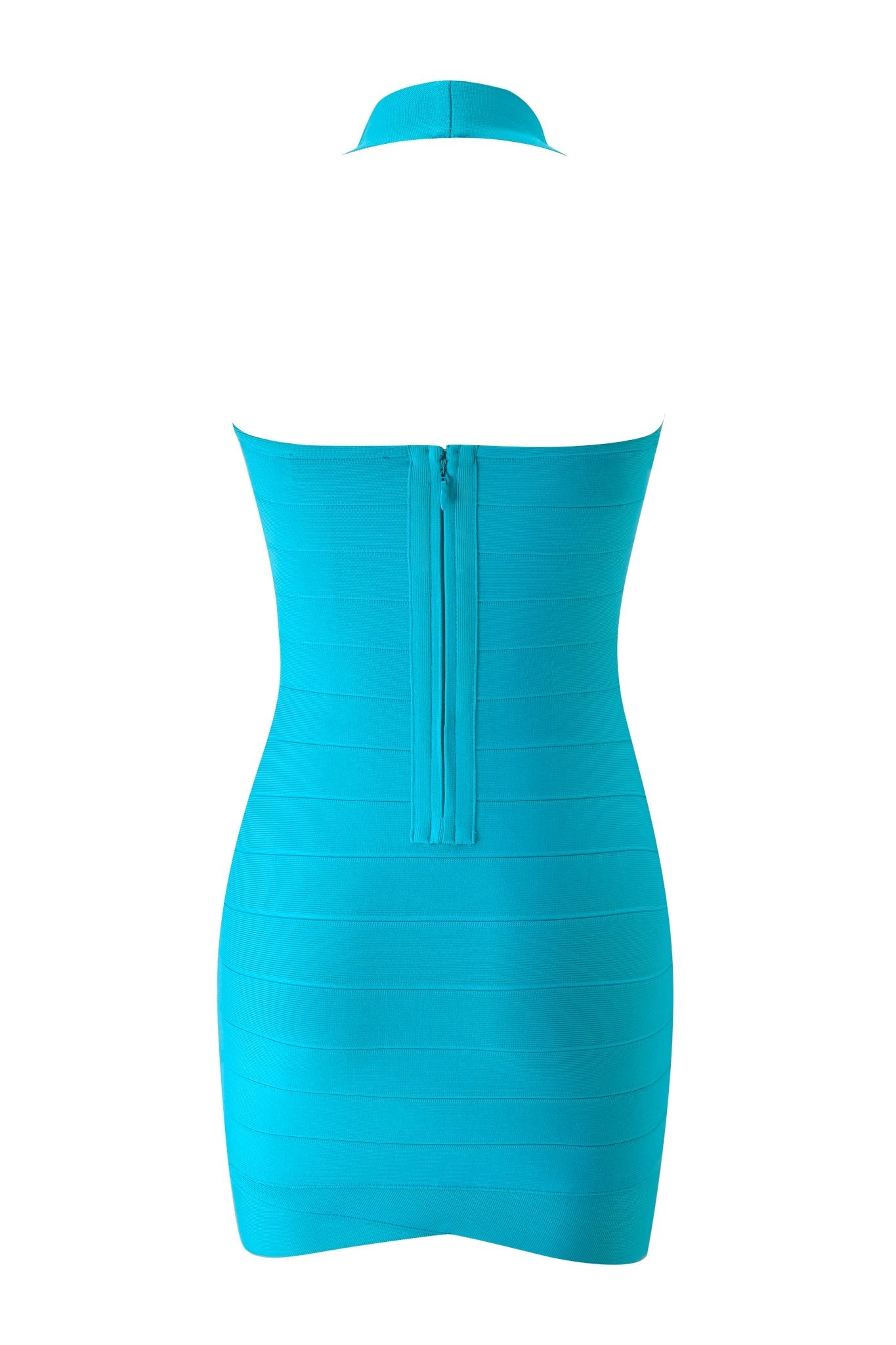 ROSELLA BANDAGE MINI DRESS - NEON TEAL