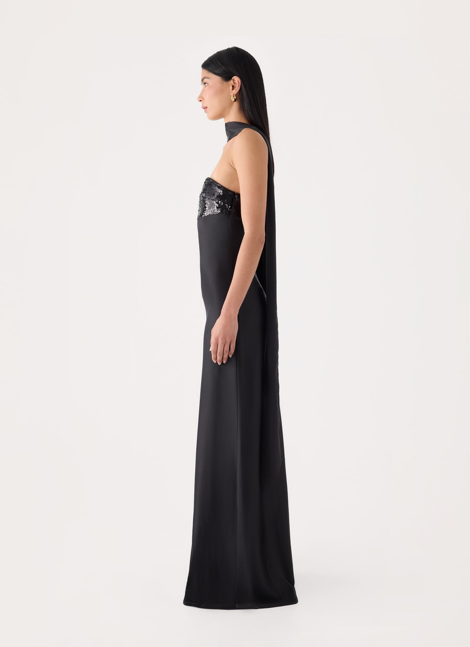 Hush Sequin Maxi Dress - Black