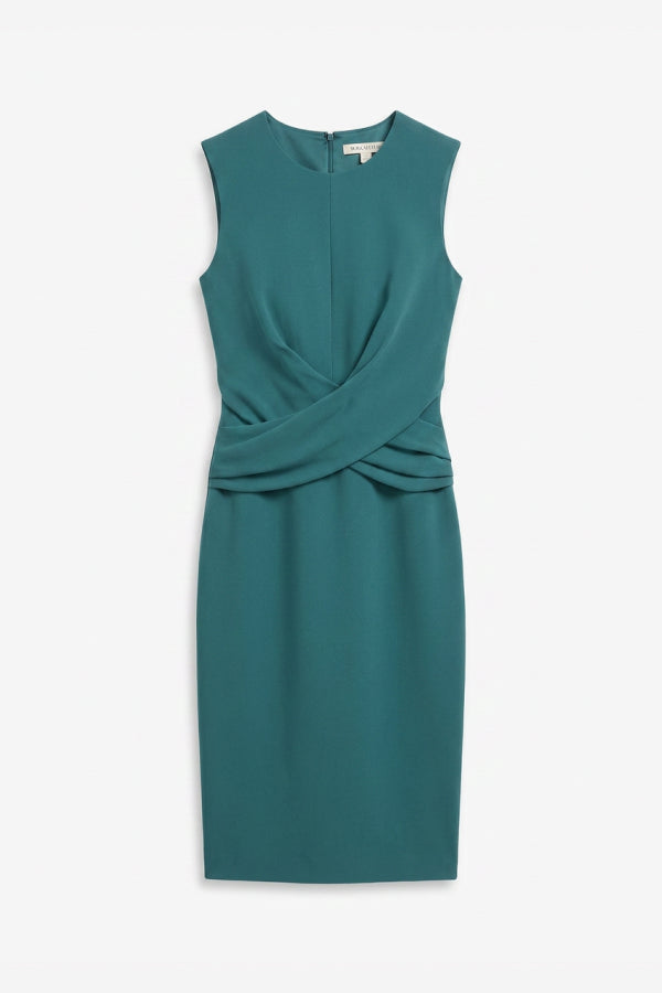 Luz Signature Dress - Everyday Crepe with Topstitch :: Teal