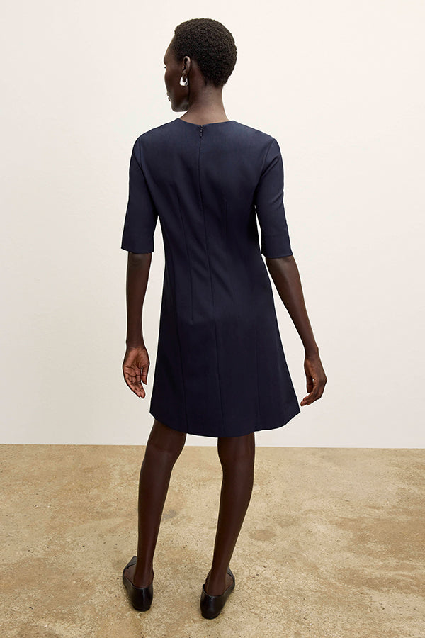 Emily Dress - Recycled WonderTex :: Dark Navy