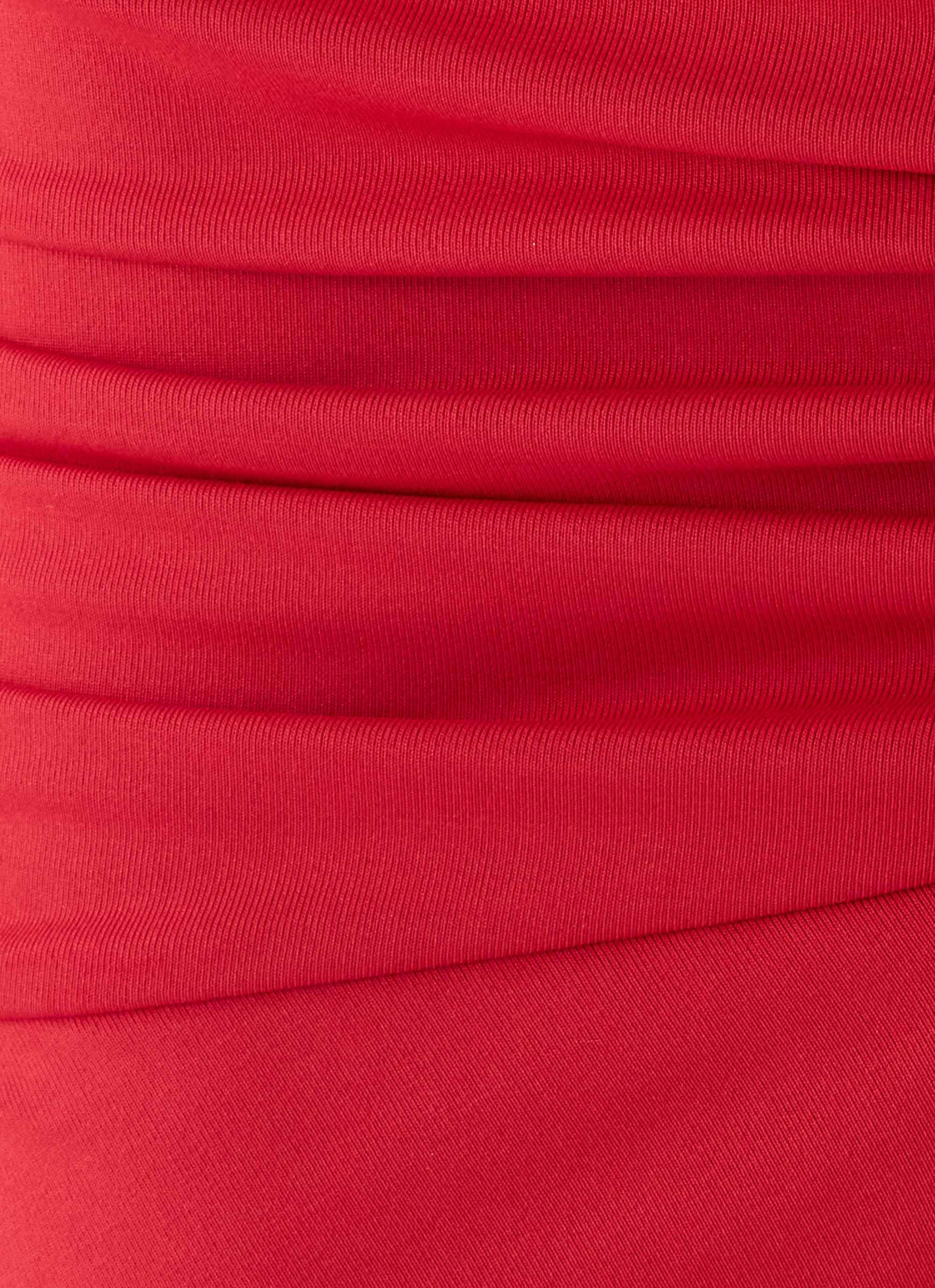 Madelyne Jersey Midi Skirt - Chilli Red
