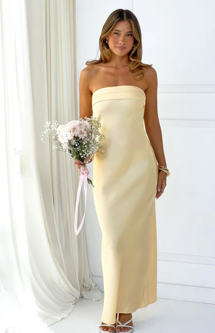 Maiah Yellow Maxi Dress