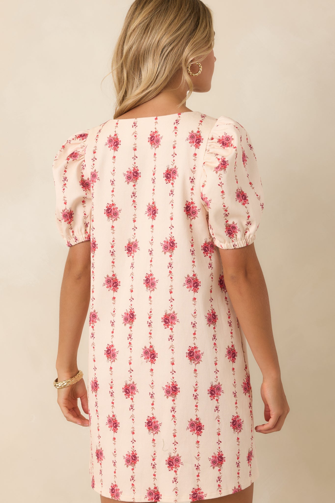 Garden Keepsake Ivory Floral Cotton Mini Dress