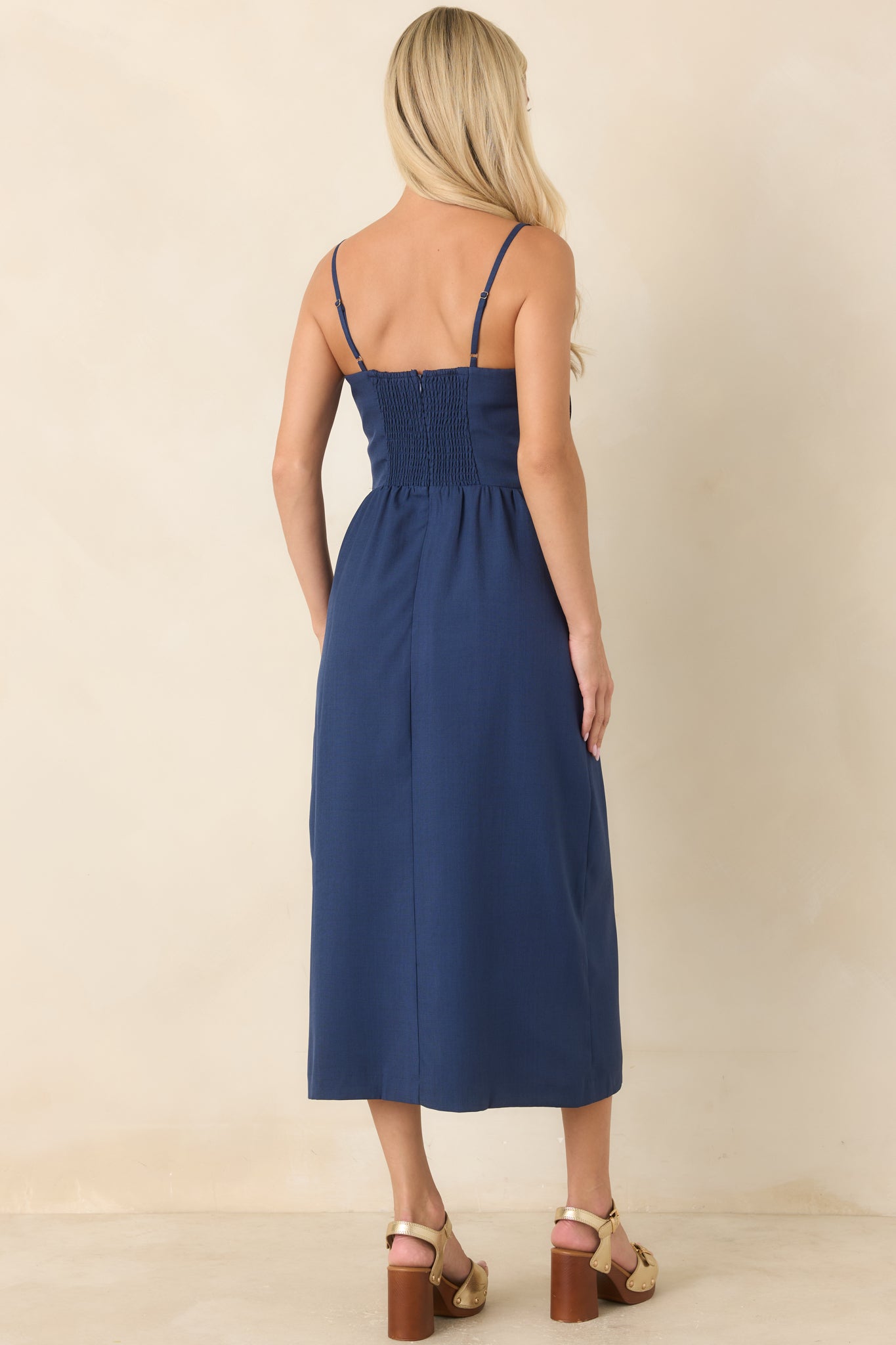 Quite the Impression Navy Rosette Midi Dress