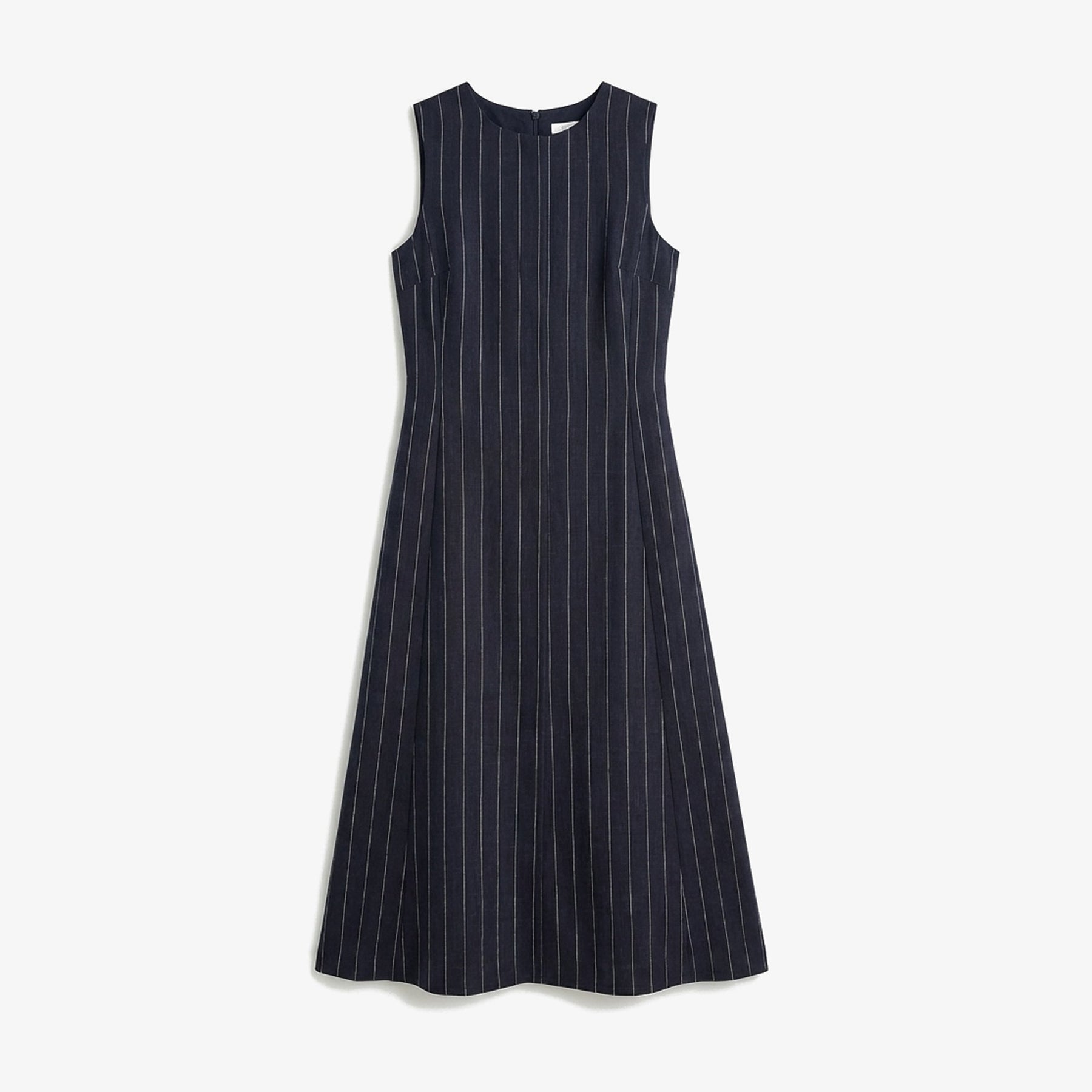 Renata Shift Dress - Woven Pinstripe :: Navy/Ivory