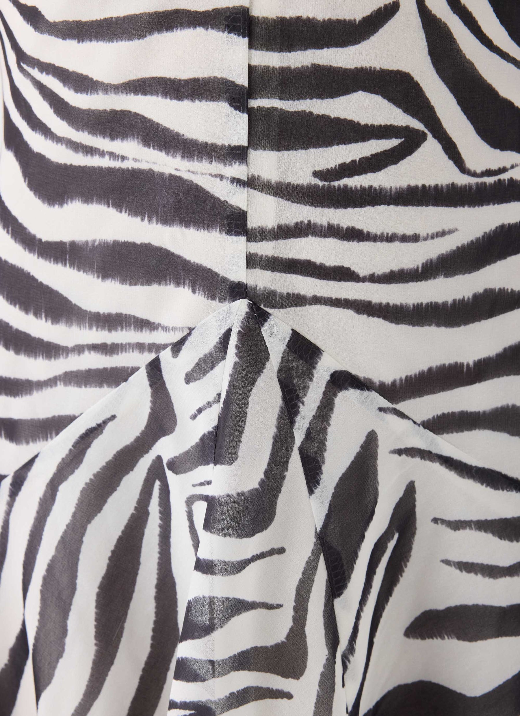 Tunelia Asymmetric Midi Dress - Zebra