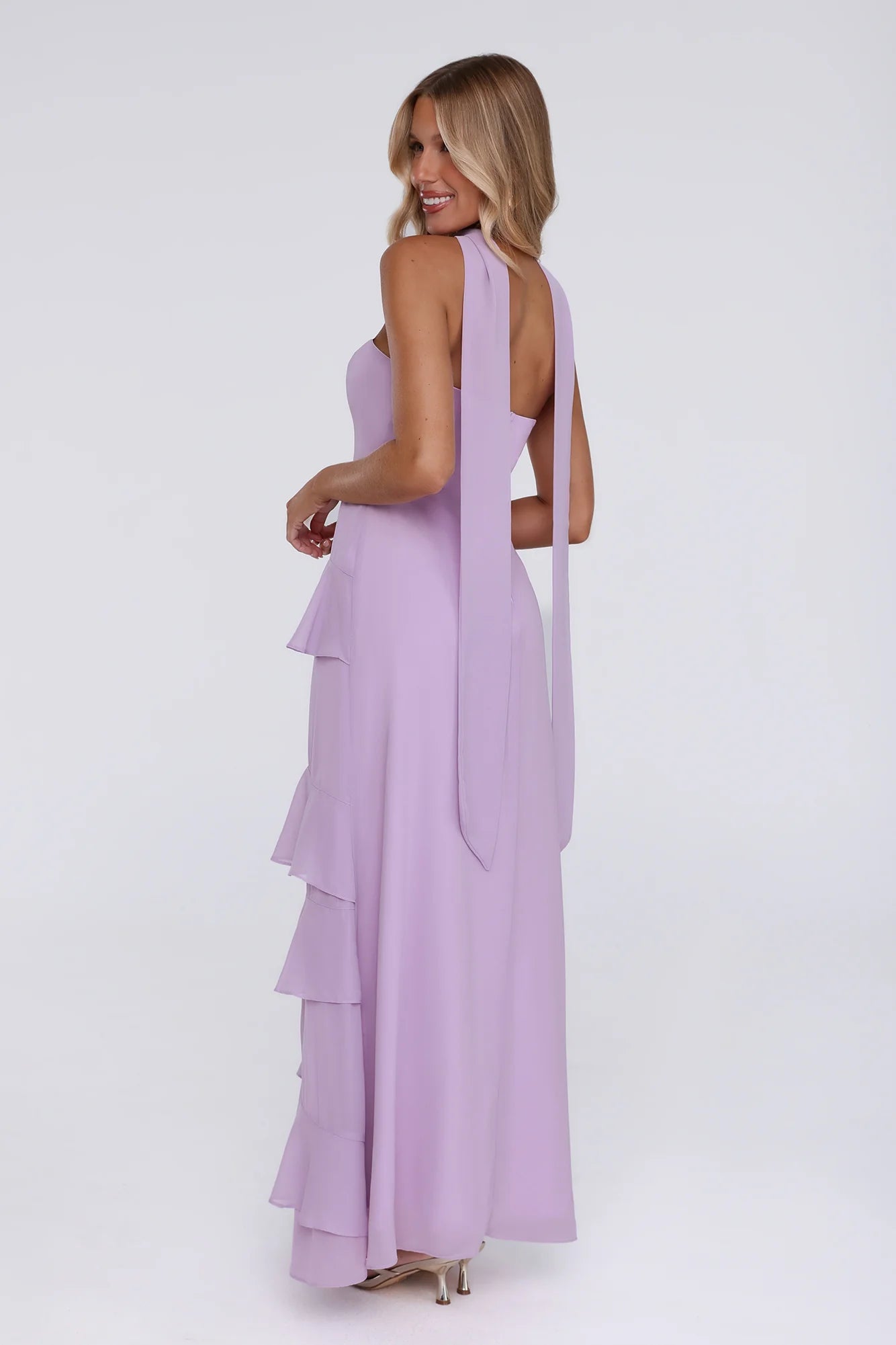 Sunset Reverie Strapless Maxi Dress Lilac