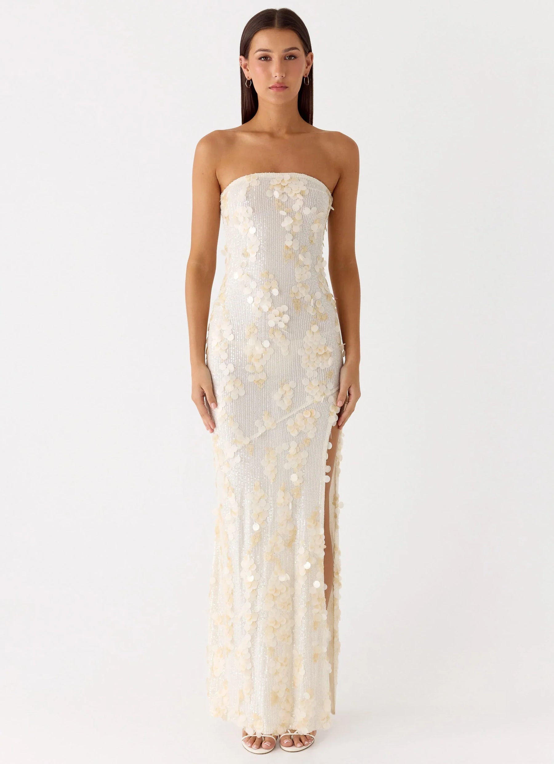 Minni Sequin Maxi Dress - Ivory