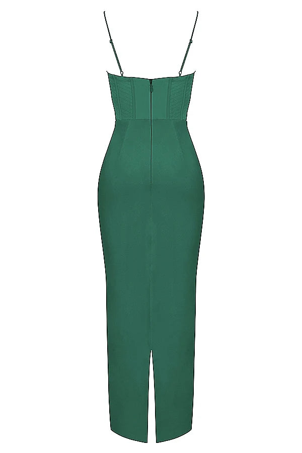 forest corset maxi dress