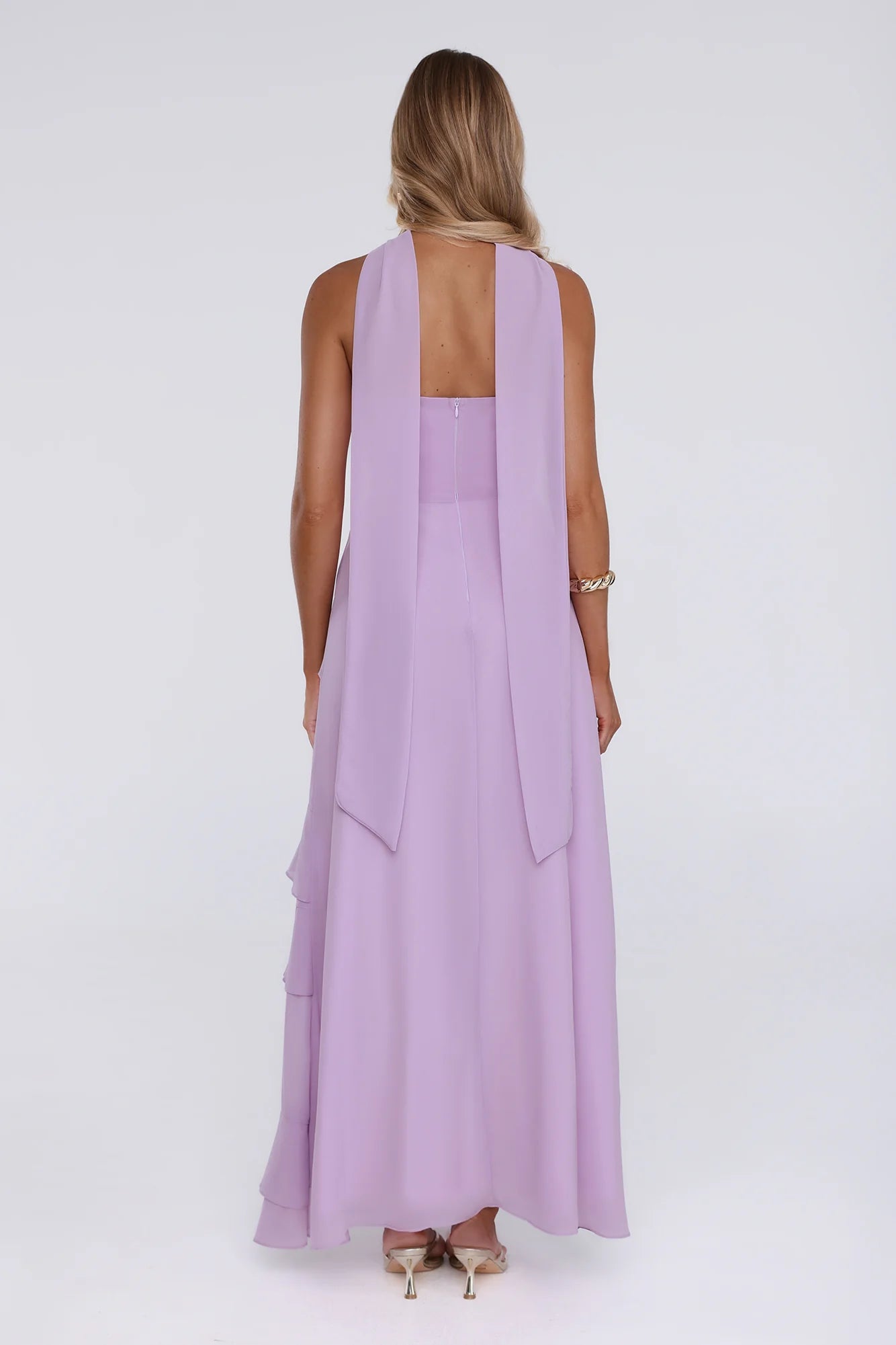 Sunset Reverie Strapless Maxi Dress Lilac