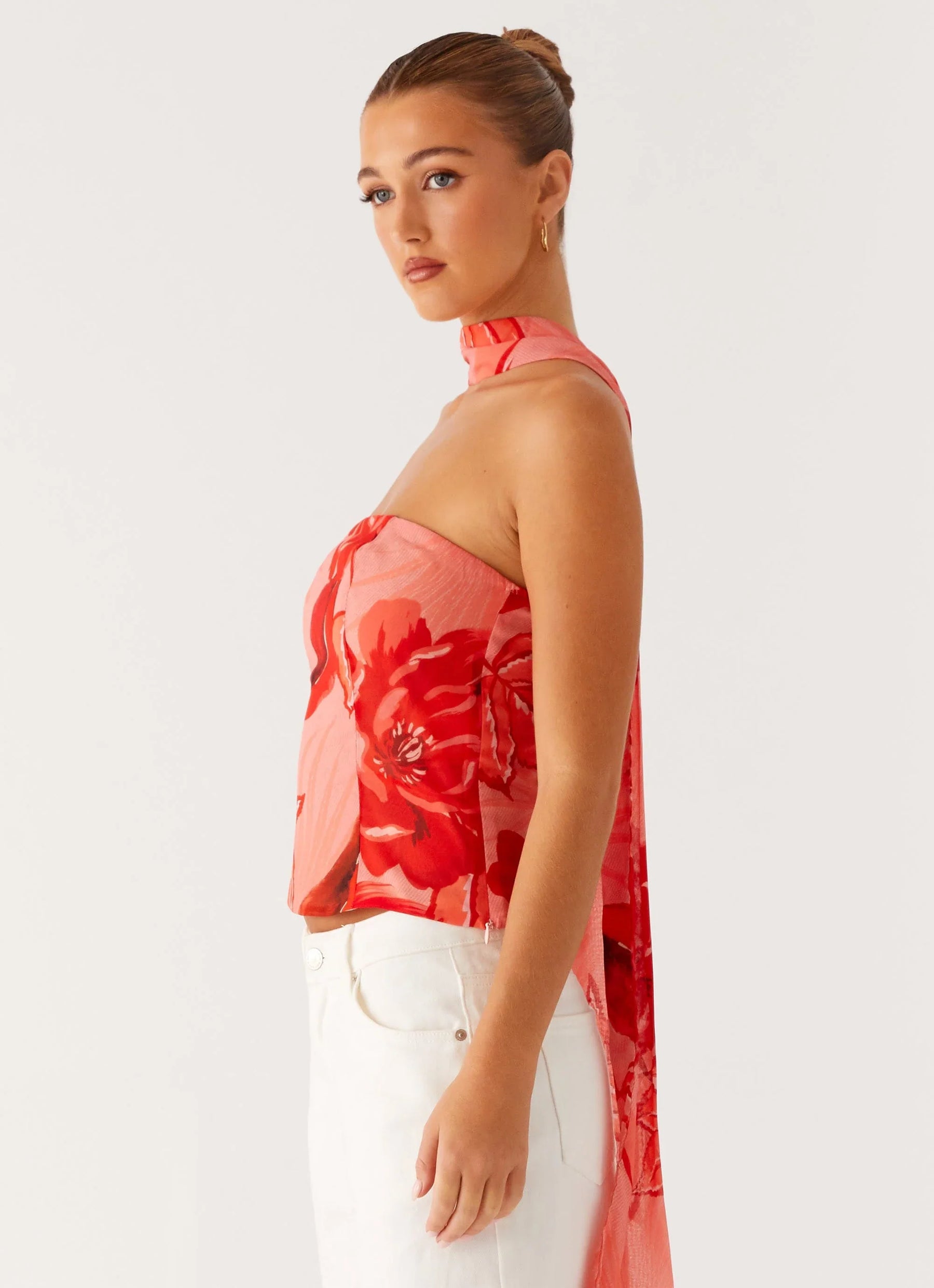 Anais Scarf Top - Sicily Sunset Print