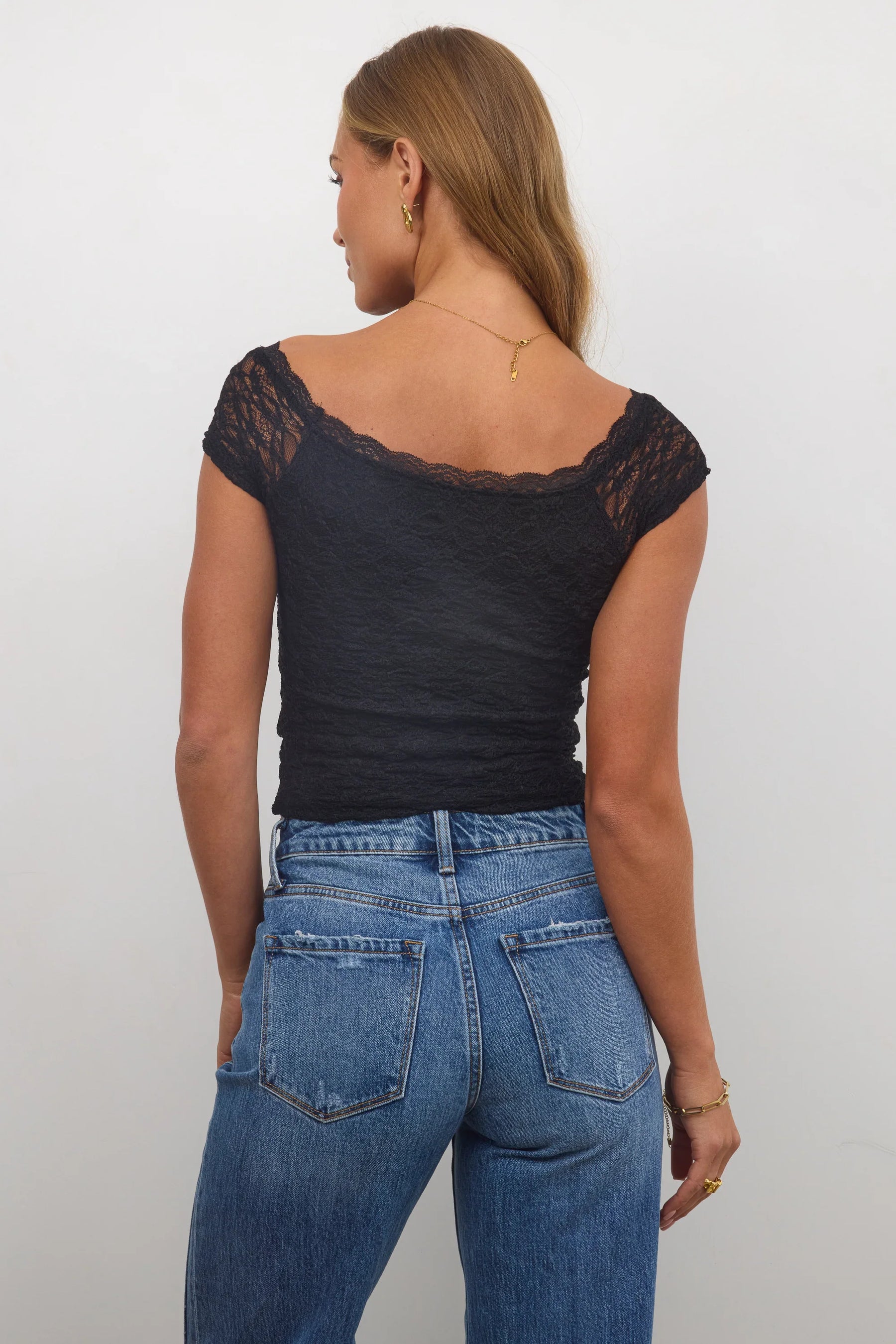 Celia Lace Top in Black