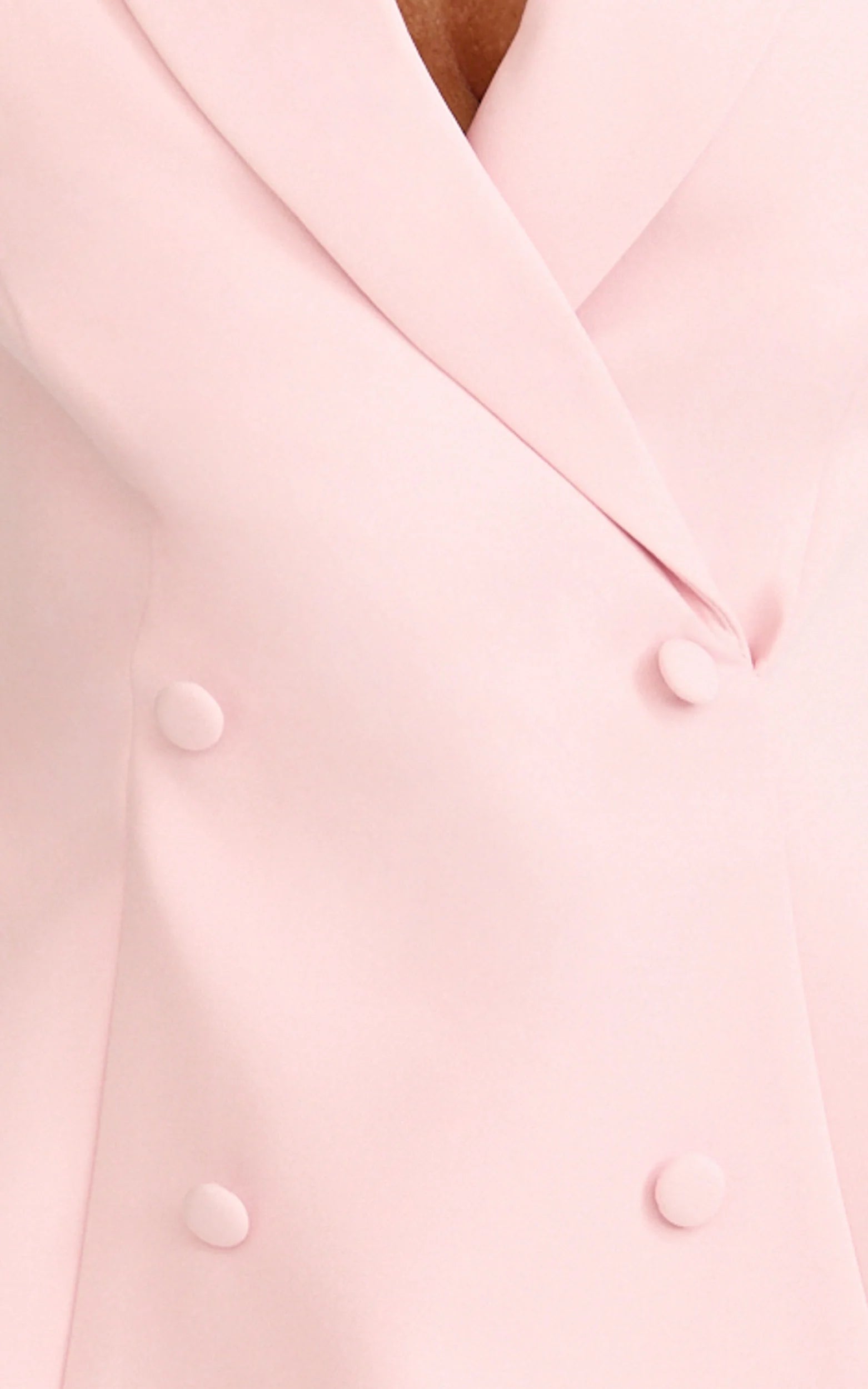 Clementine Mini Dress - Cap Sleeve Double Breasted Dress in Light Pink