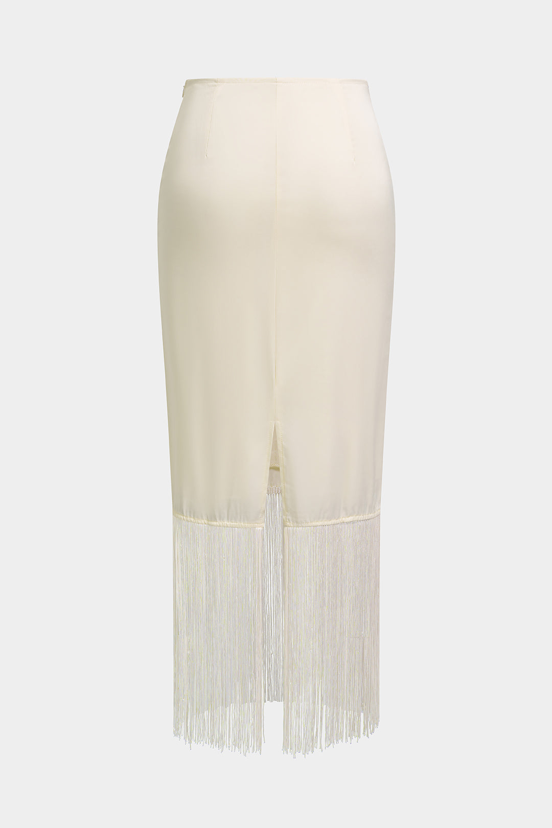 Solid Fringe Hem Skirt