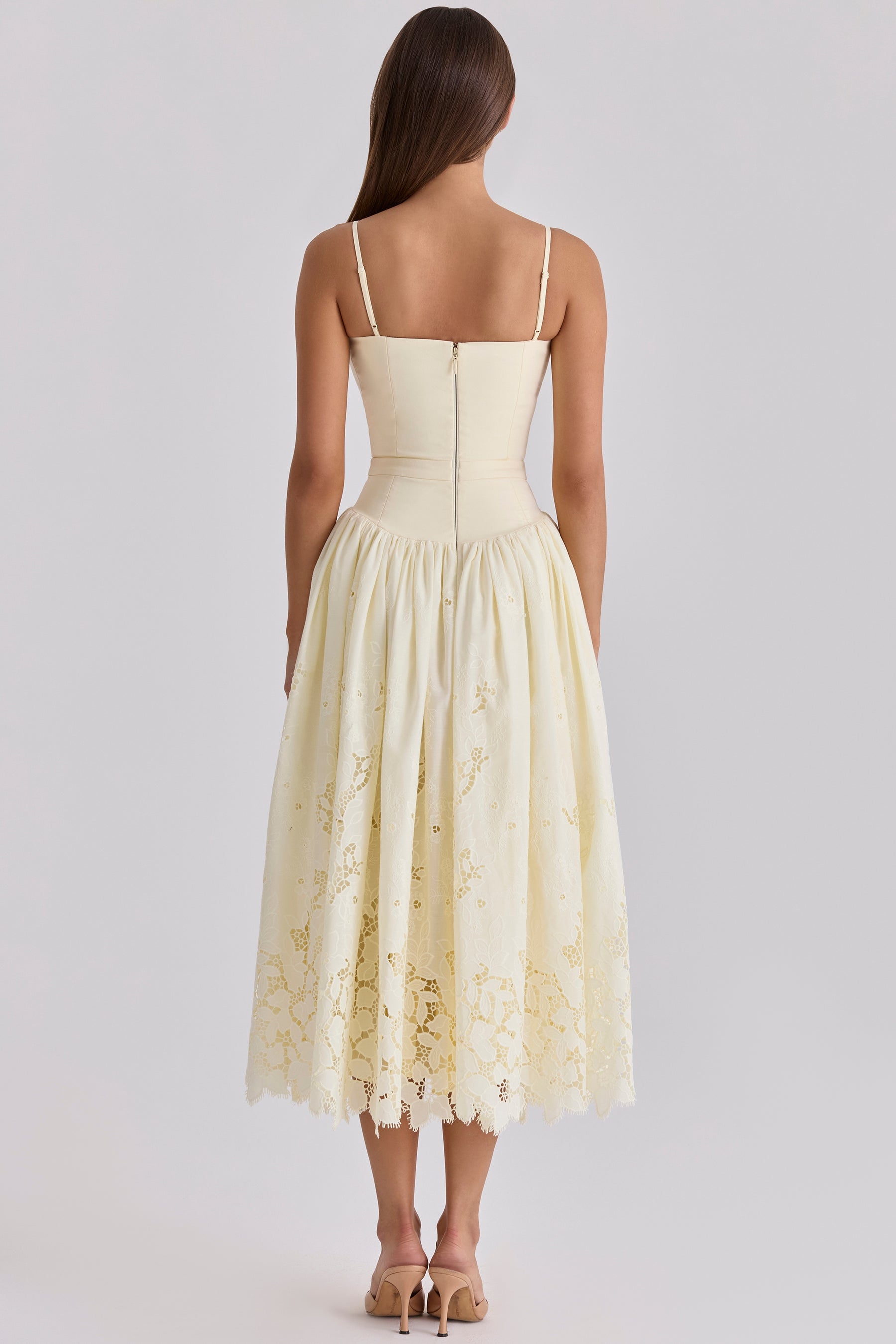 lemon custom lace + broderie anglaise midi sundress