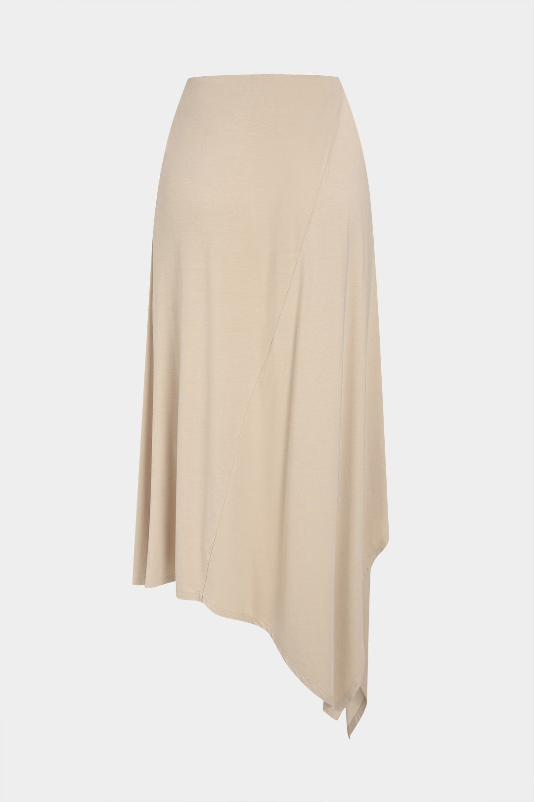 Solid Asymmetrical Ruched Skirt
